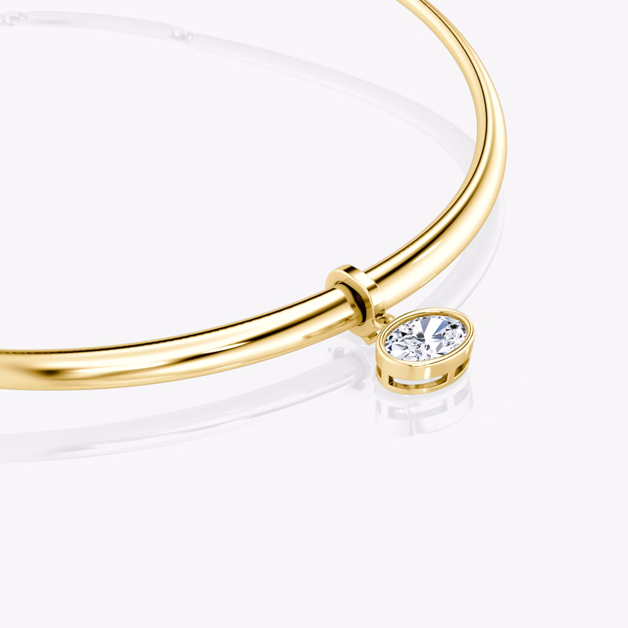 Collar with Drop Pendant Oval | Yellow Gold