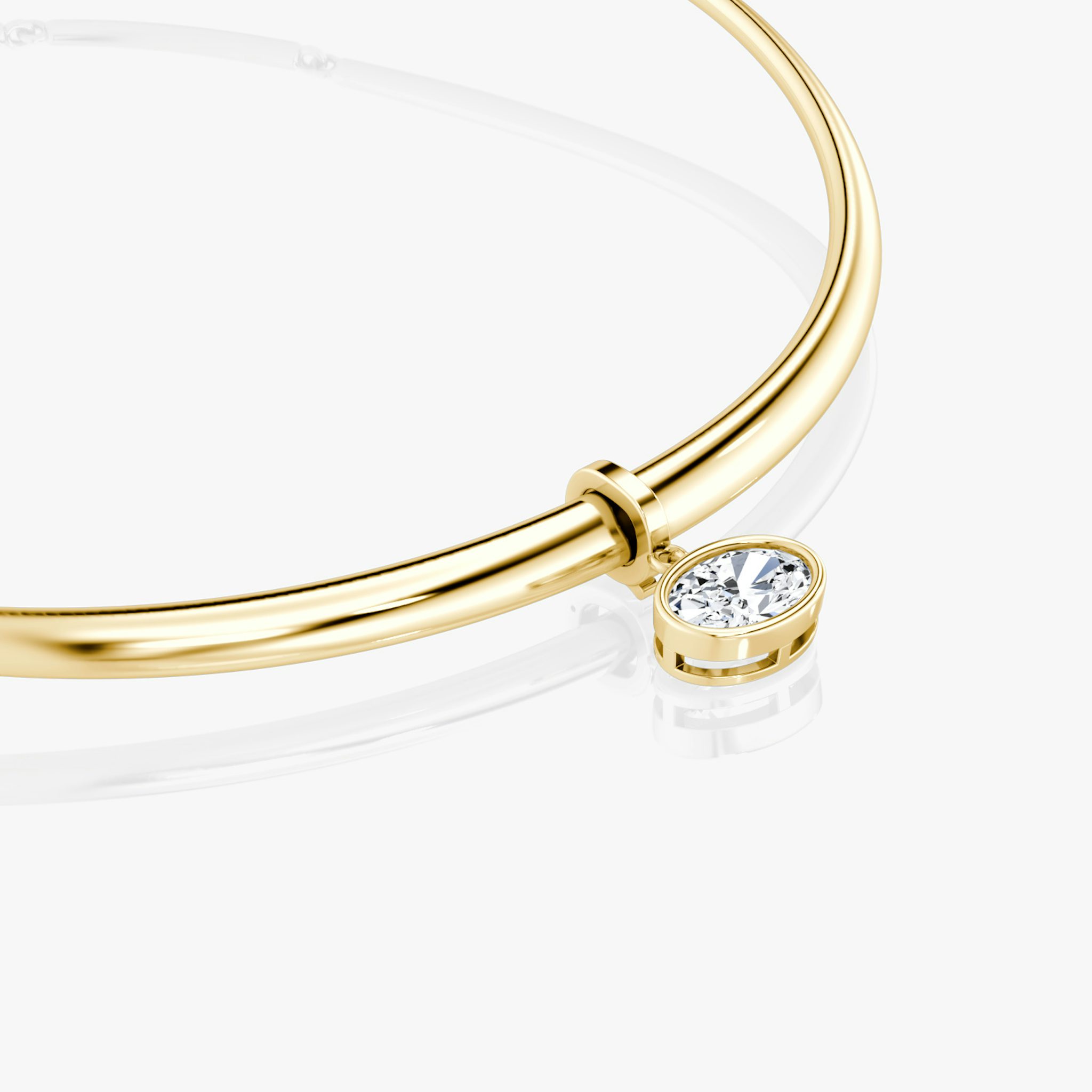 Collar with Drop Pendant | Oval | 14k | Yellow Gold | chainLength: 16.5