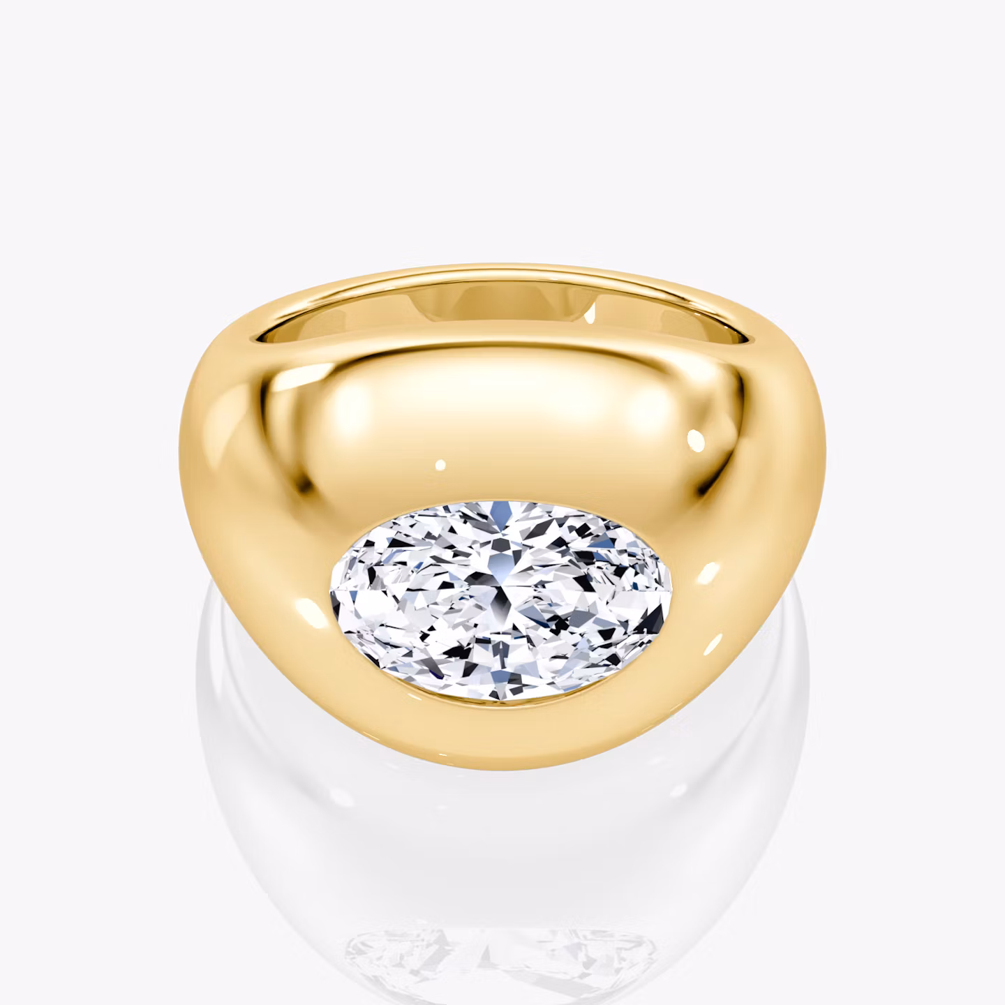 Oval Dome Band Oval | Yellow Gold