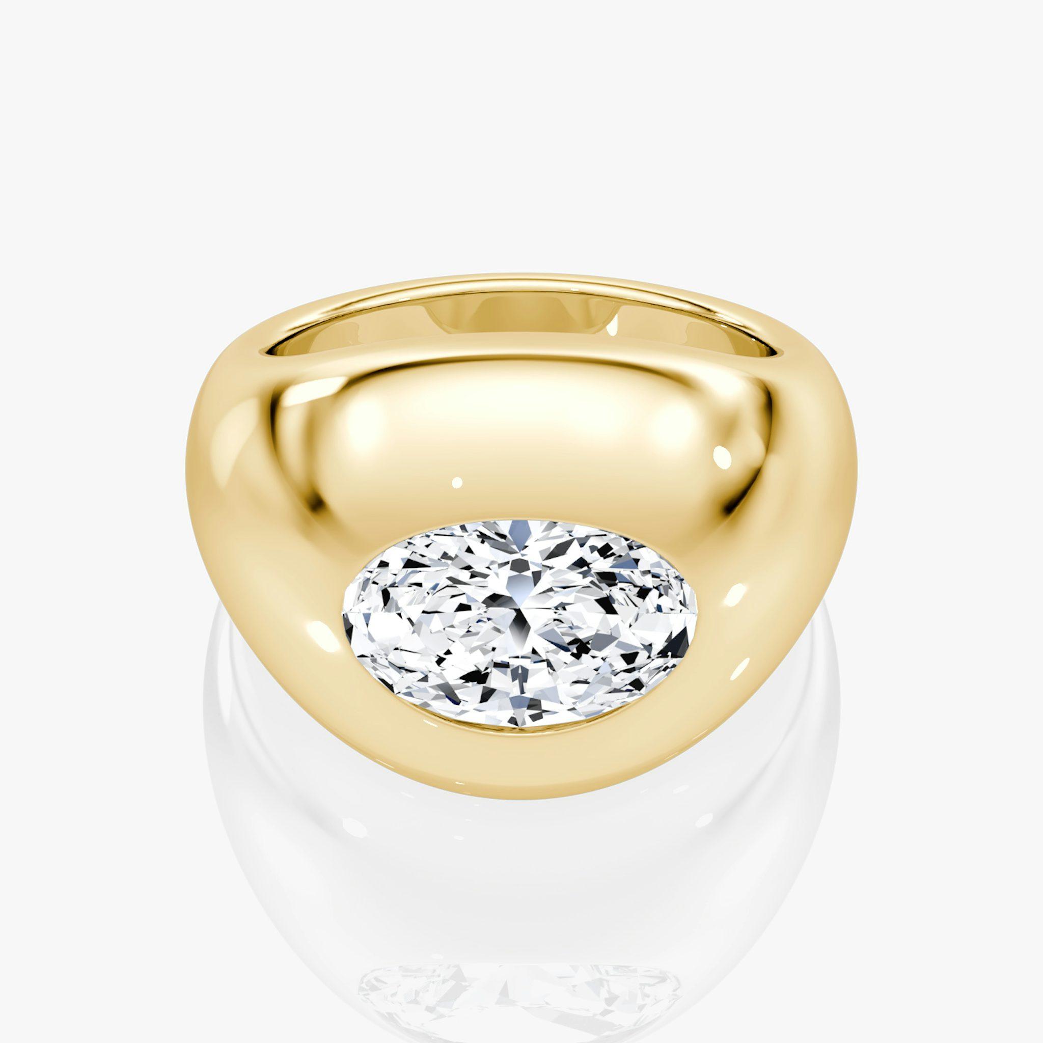 Anillo Oval Dome | Oval | 14k | Oro amarillo | diamondSize: original