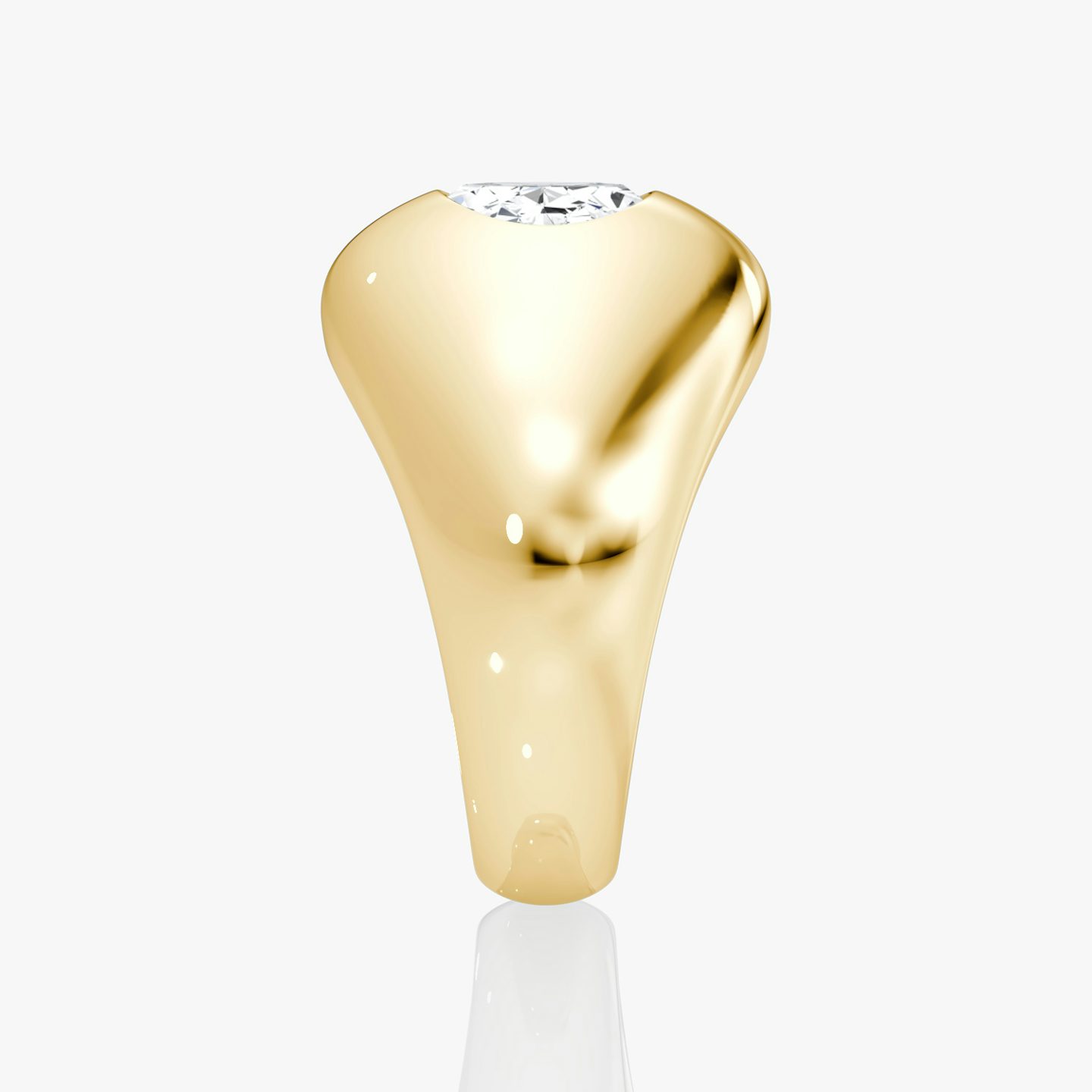 Oval Dome Ring | Oval | 14k | Gelbgold | diamondSize: original