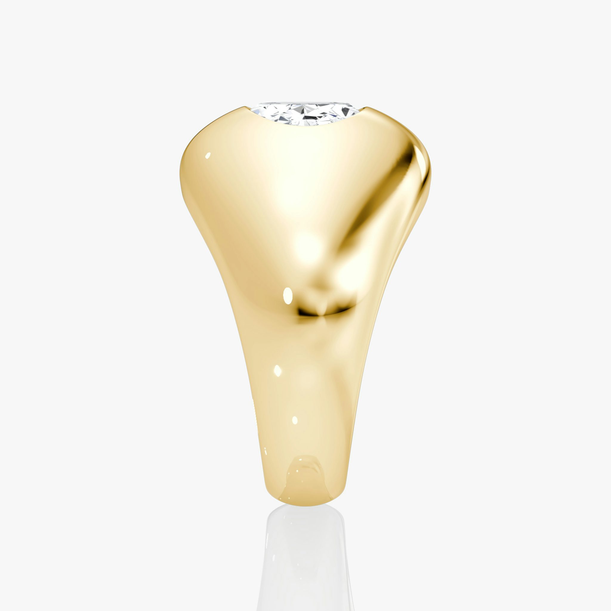 Anillo Oval Dome | Oval | 14k | Oro amarillo | diamondSize: original