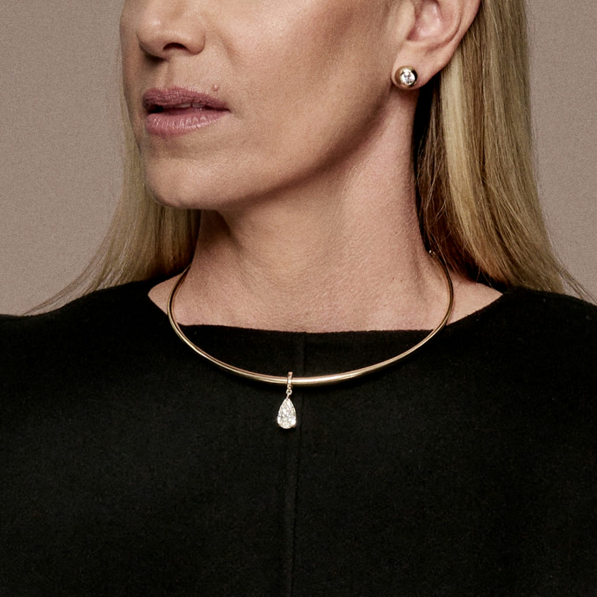 Collier mit Drop Anhänger | Tropfen | 14k | Gelbgold | chainLength: 16.5