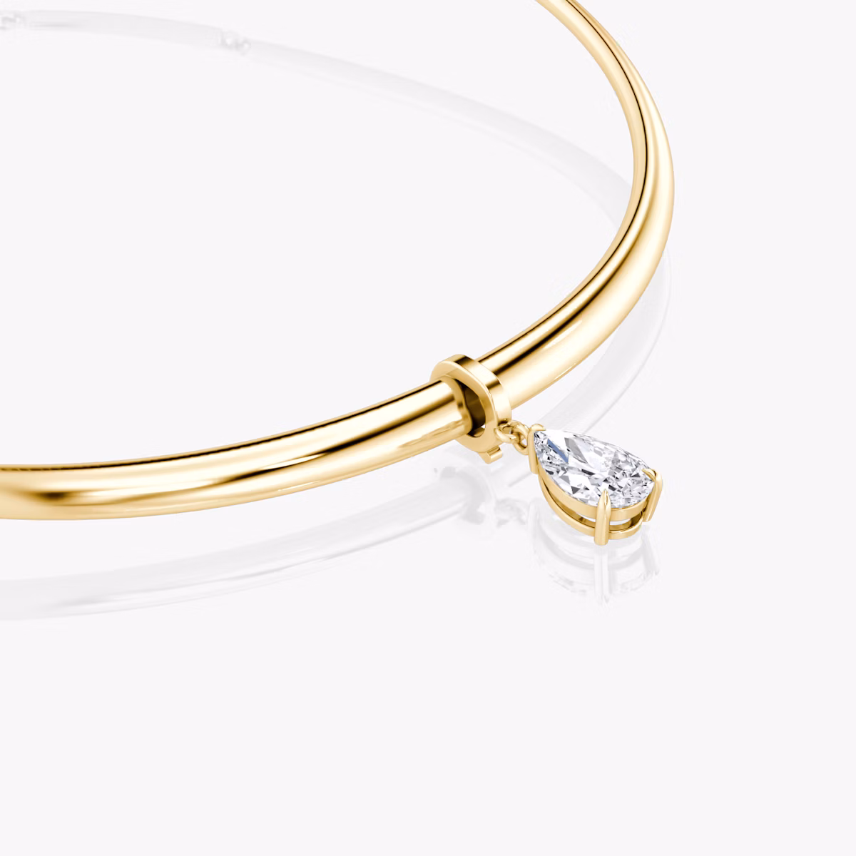 Collar with Drop Pendant | Pear | 14k | Yellow Gold | chainLength: 16.5
