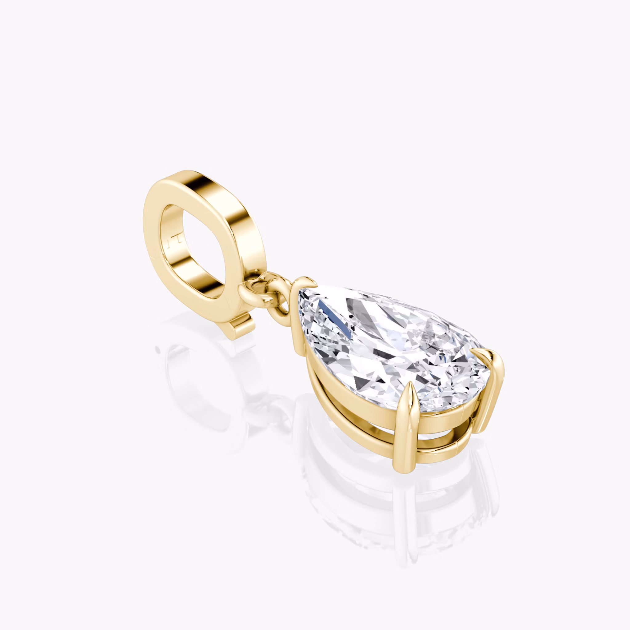 Removable drop pendant with Pear VRAI created diamond