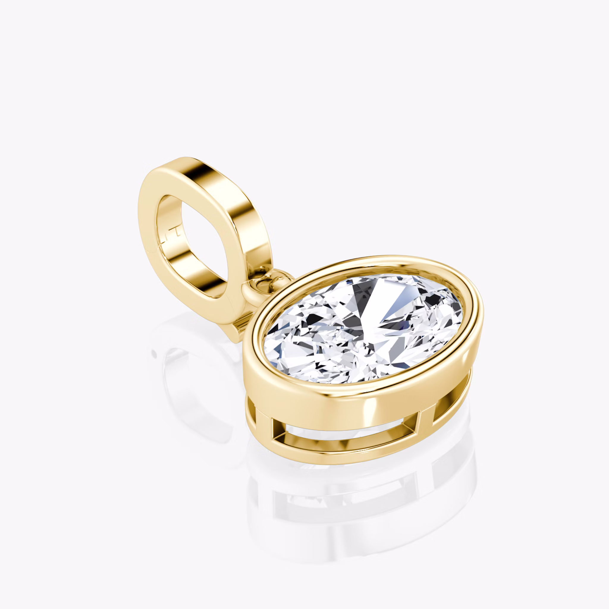 Collar with Drop Pendant | Oval | 14k | Yellow Gold | chainLength: 16.5