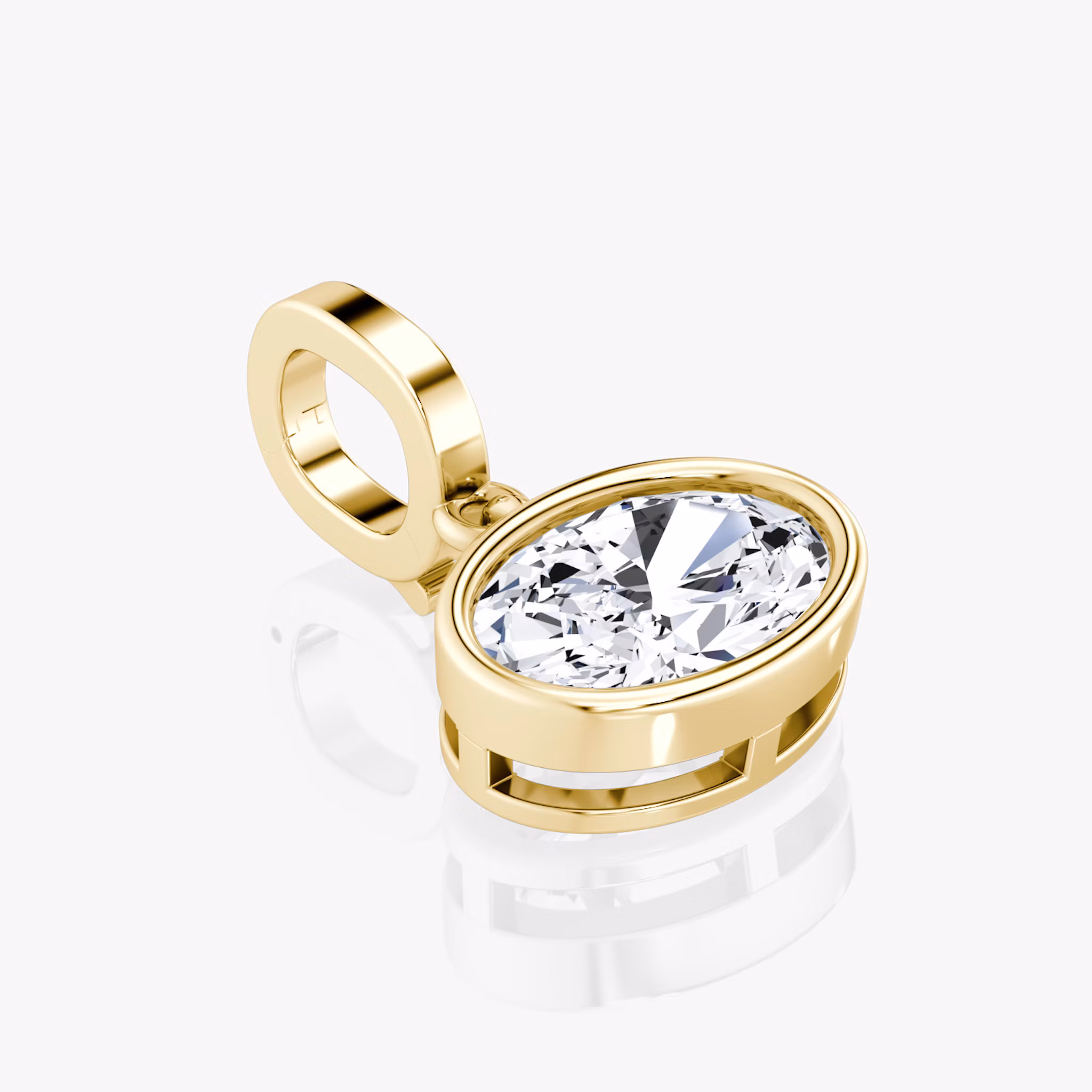 Removable drop pendant with Oval VRAI created diamond
