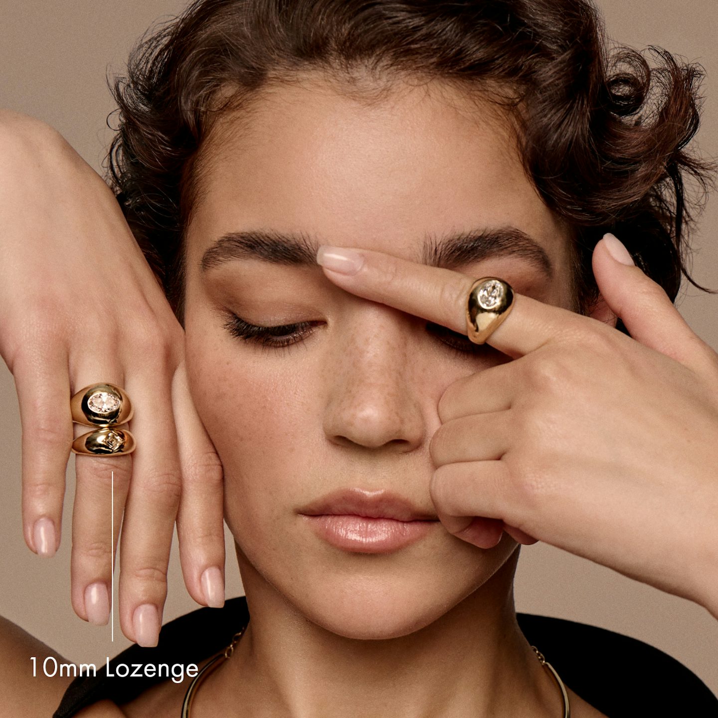 Dome Band | Lozenge | 14k | Yellow Gold