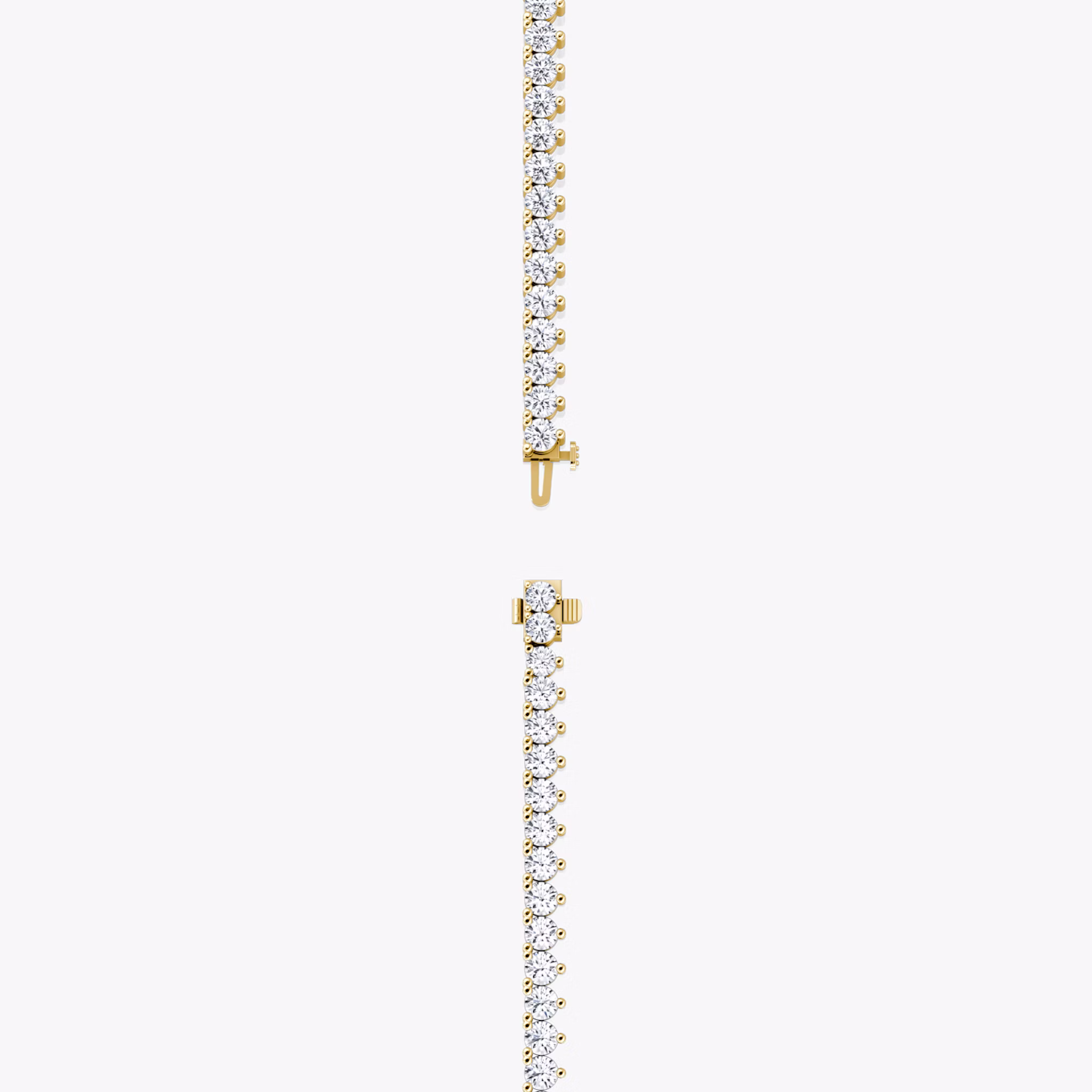 Tennis Necklace | Round Brilliant | 14k | Yellow Gold | diamondSize: large | chainLength: 17