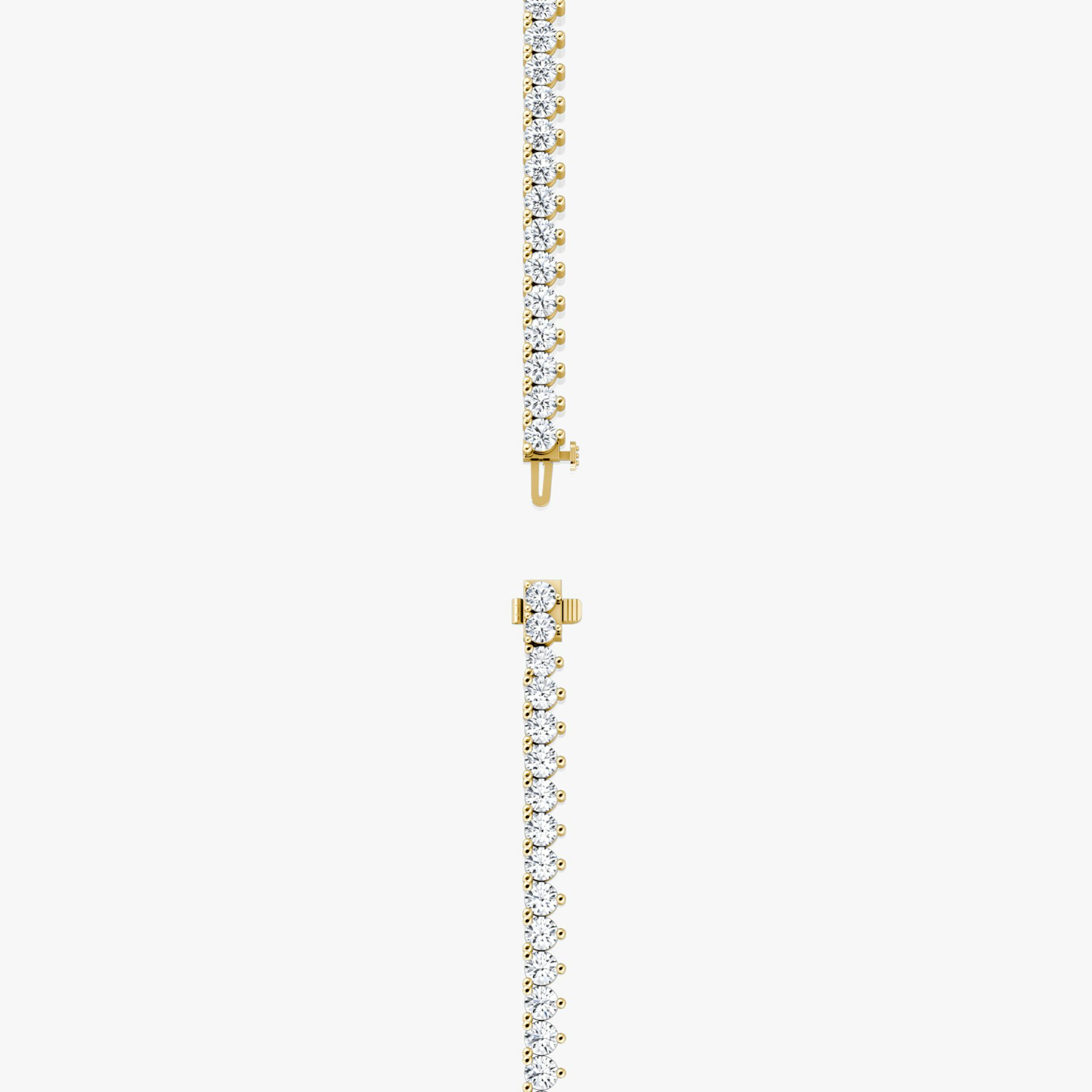 Tennis Necklace | Round Brilliant | 14k | Yellow Gold | diamondSize: large | chainLength: 17