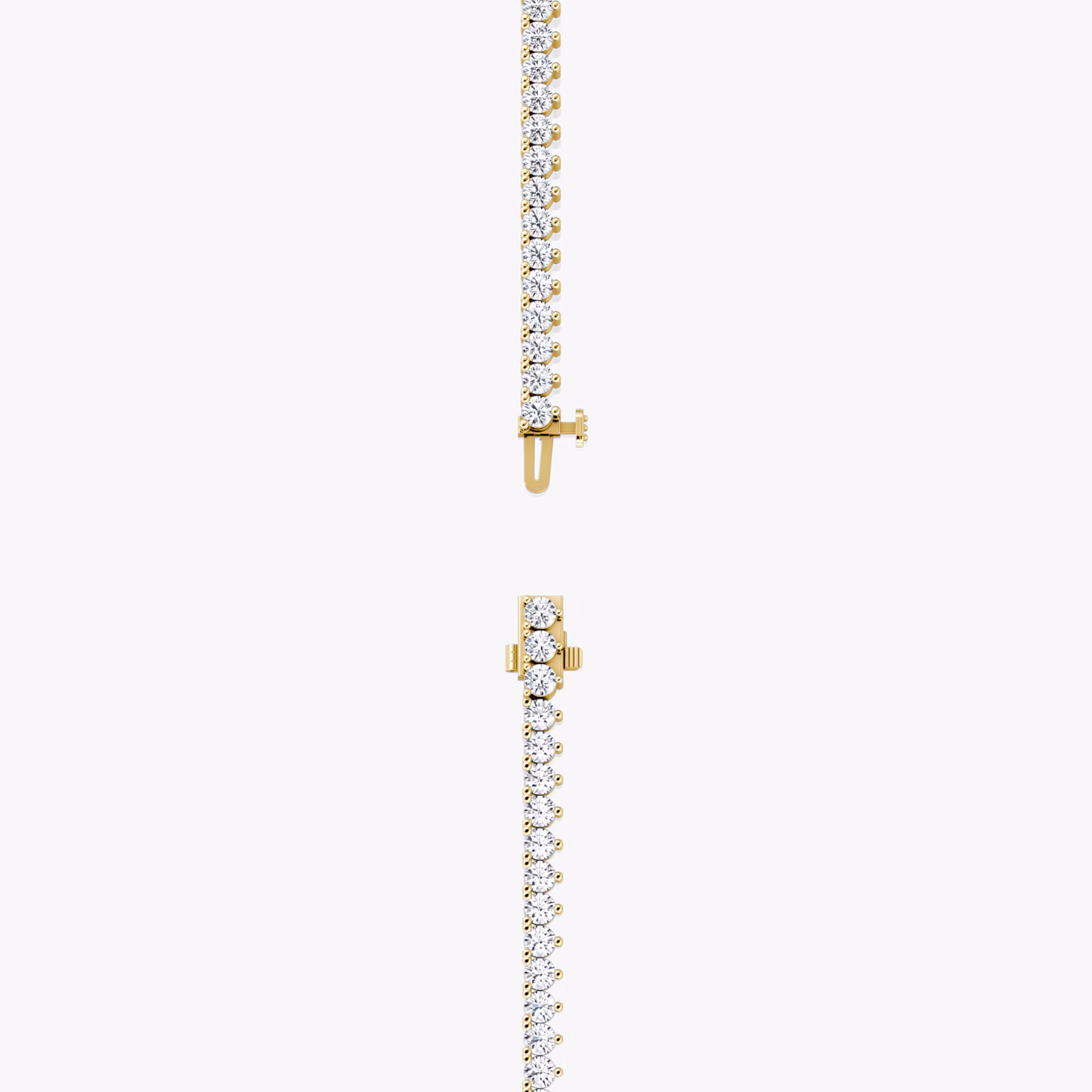 Tennis Necklace | Round Brilliant | 14k | Yellow Gold | diamondSize: medium | chainLength: 15