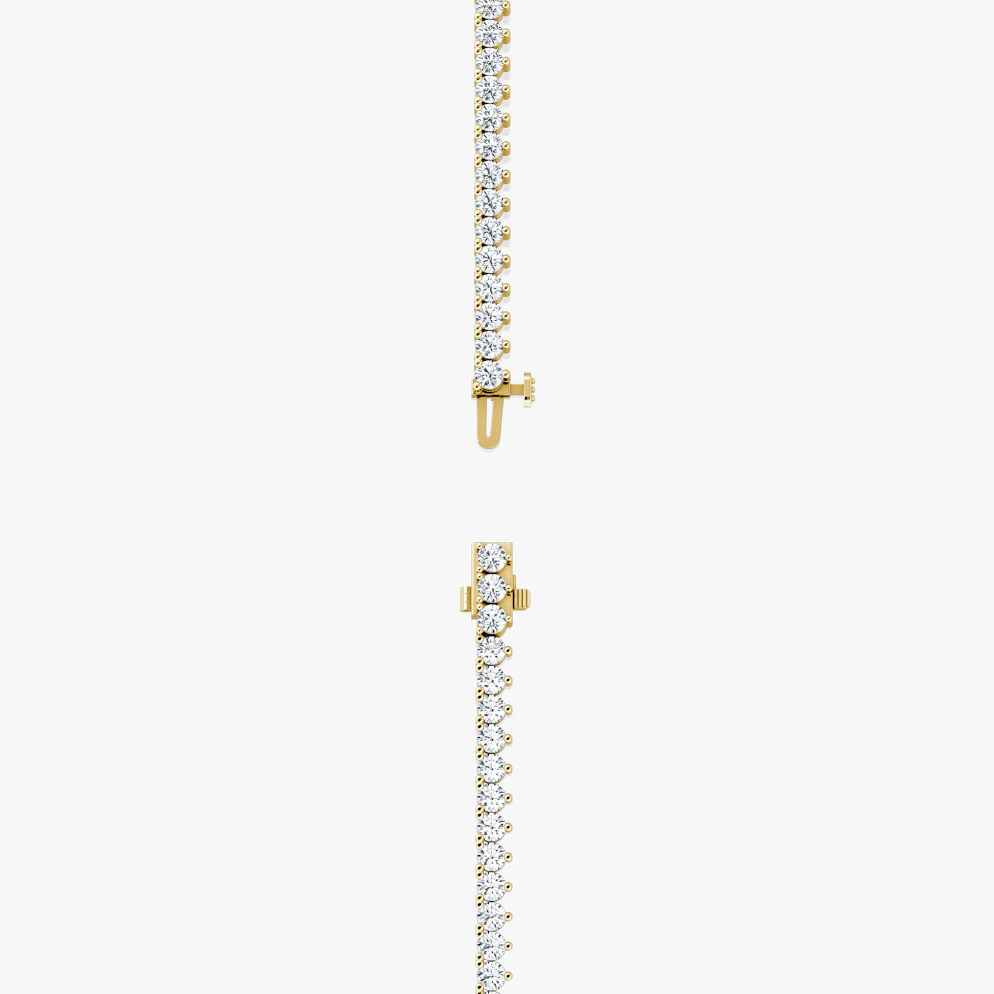 Tennis Necklace | Round Brilliant | 14k | Yellow Gold | diamondSize: medium | chainLength: 15