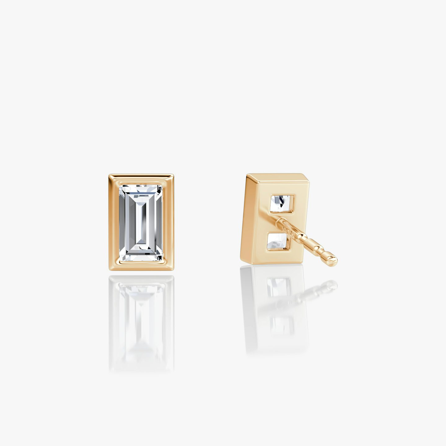 Bezel Solitaire Stud | Baguette | 14k | Rose Gold | caratWeight: 0.25ct