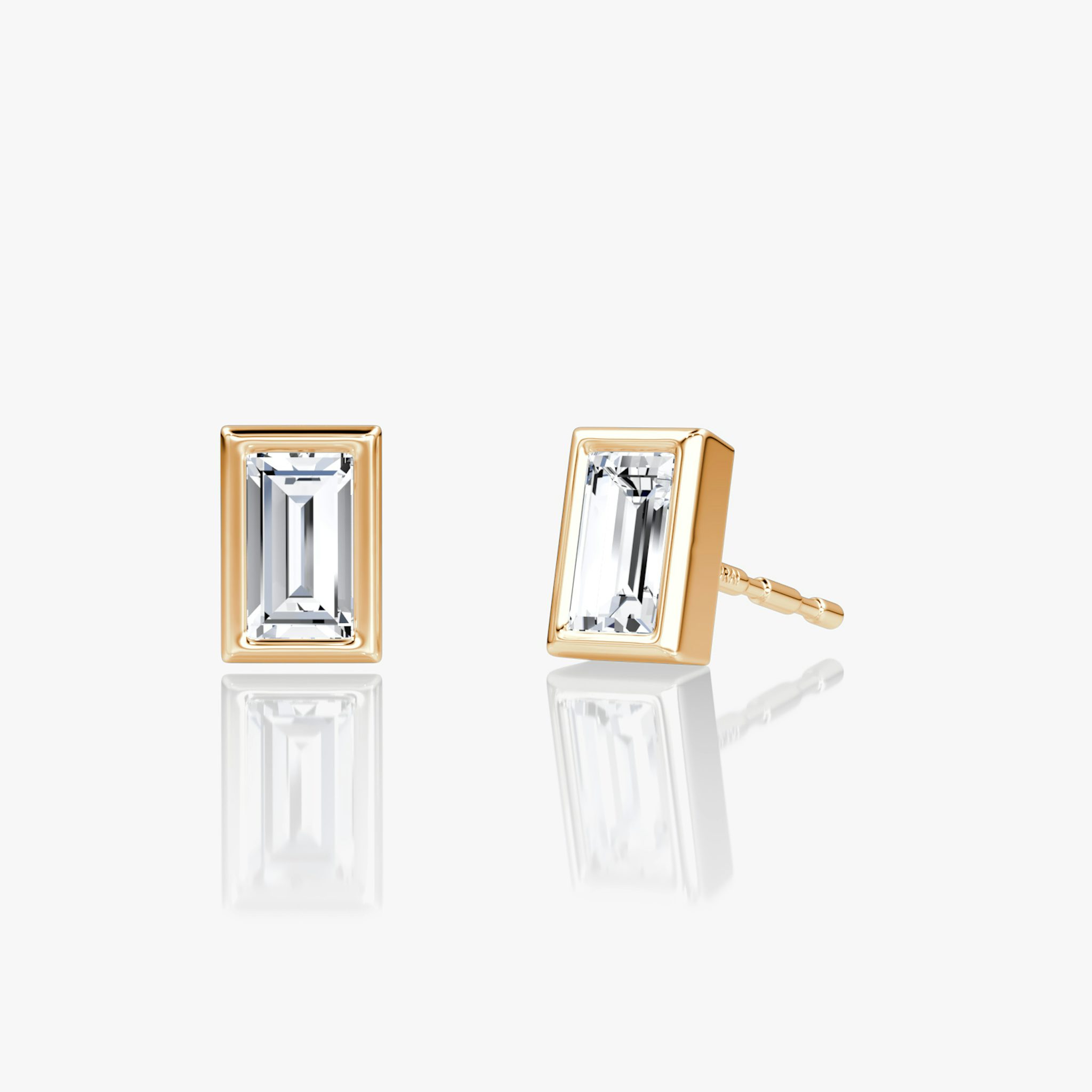 Bezel Solitaire Stud | Baguette | 14k | Rose Gold | caratWeight: 0.25ct