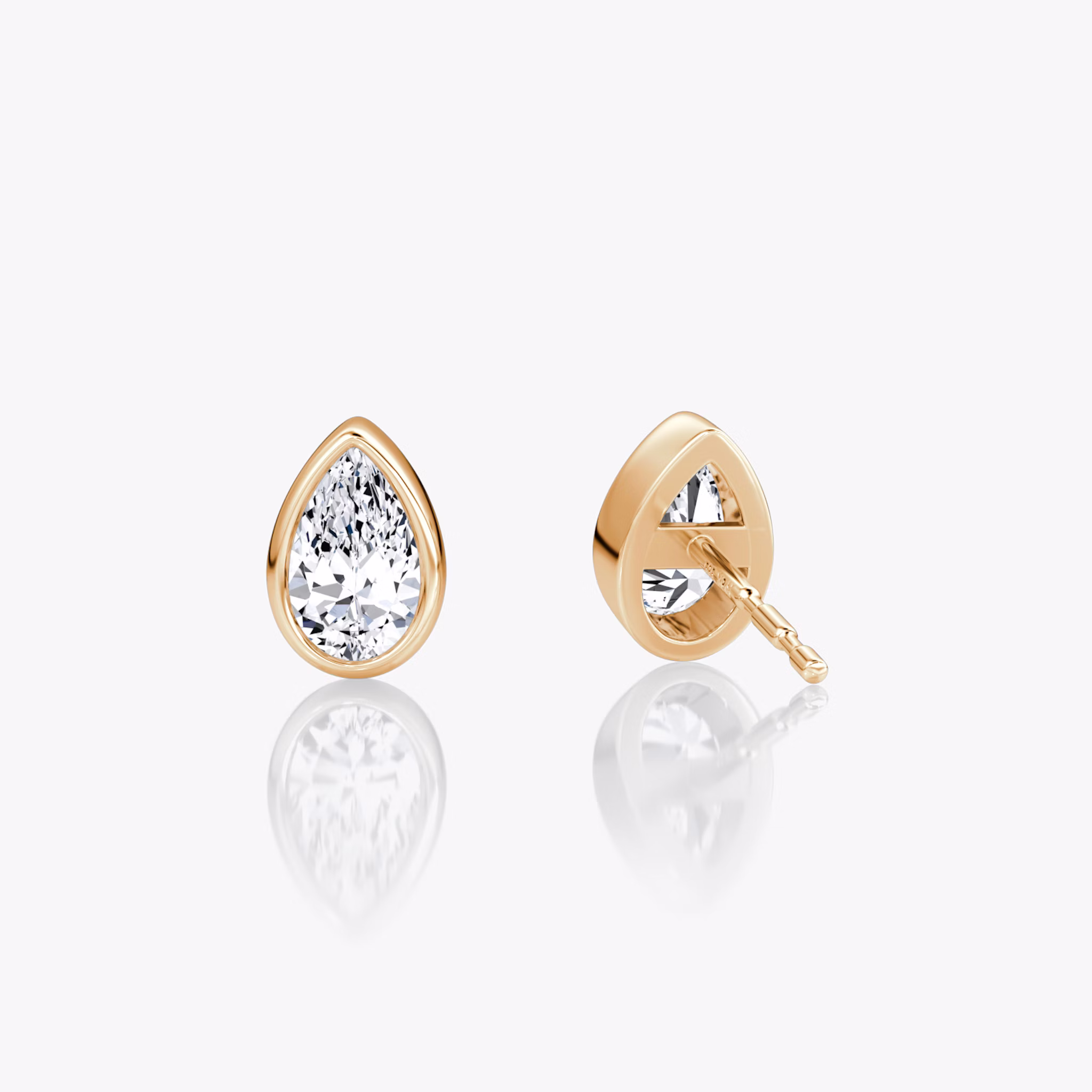 Bezel Solitaire Stud | Pear | 14k | Rose Gold | caratWeight: 0.25ct