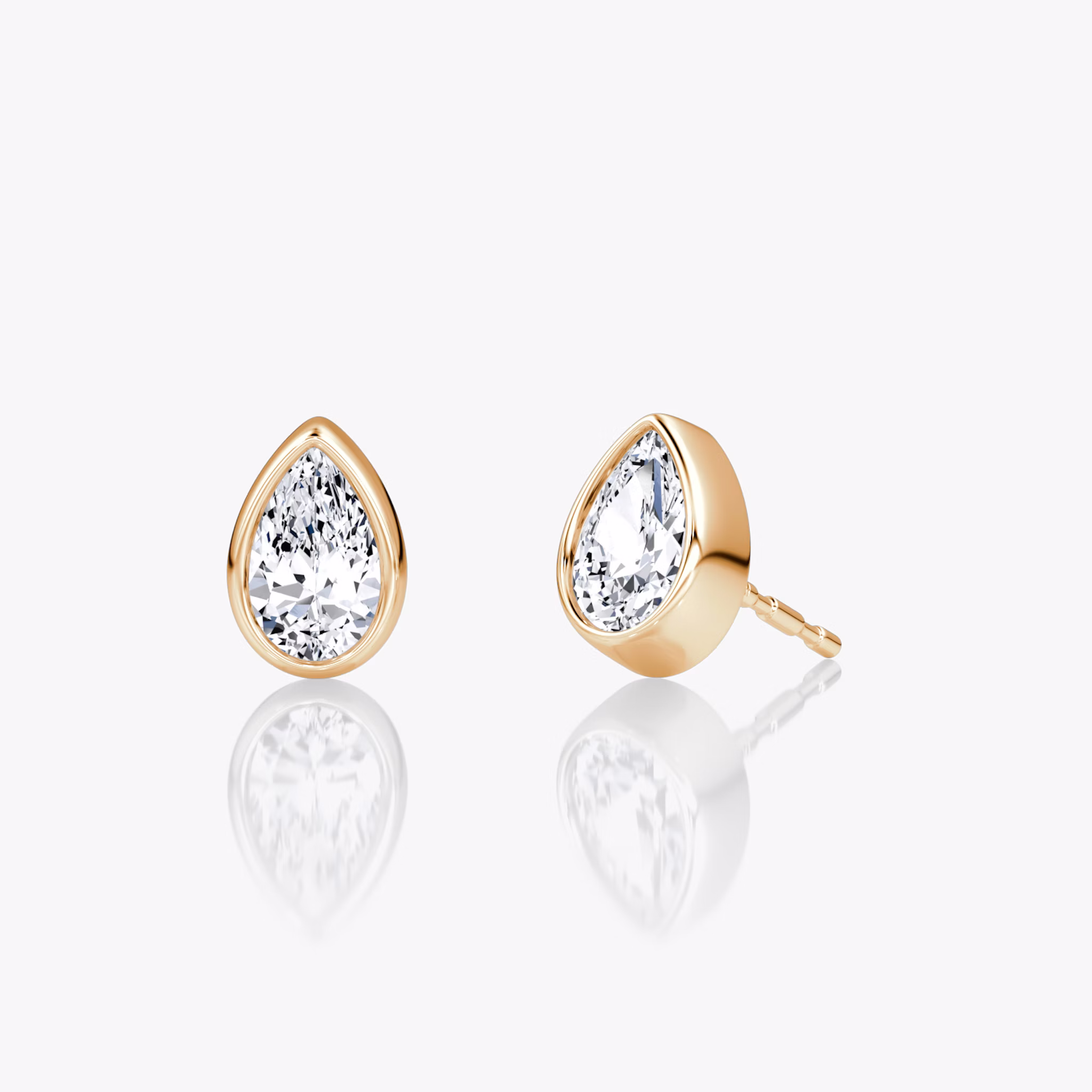 Bezel Solitaire Stud | Pear | 14k | Rose Gold | caratWeight: 0.25ct