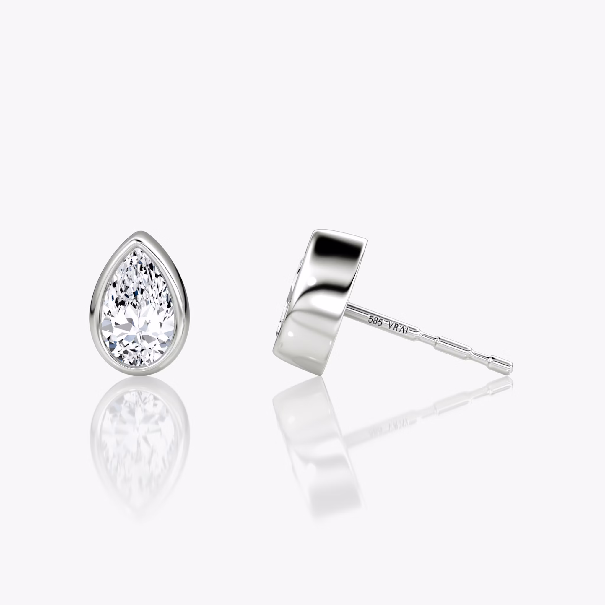 Bezel Solitaire Stud | Pear | 14k | White Gold | caratWeight: 0.25ct