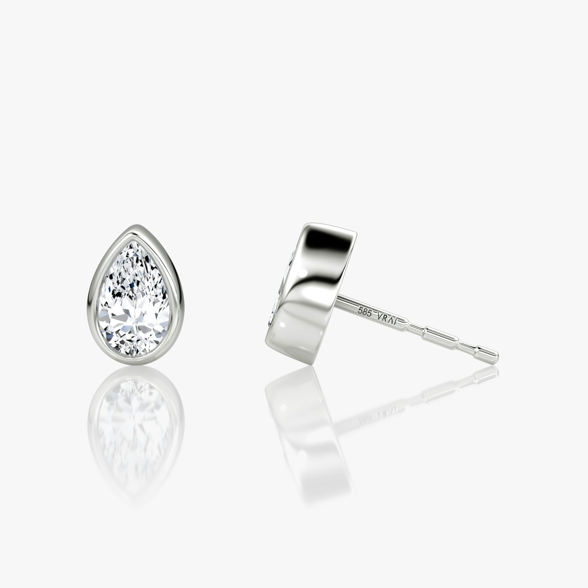 Bezel Solitaire Stud | Pear | 14k | White Gold | caratWeight: 0.25ct