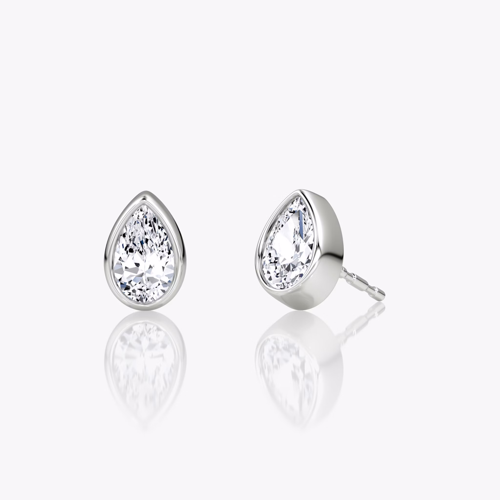 Bezel Solitaire Stud | Pear | 14k | White Gold | caratWeight: 0.25ct