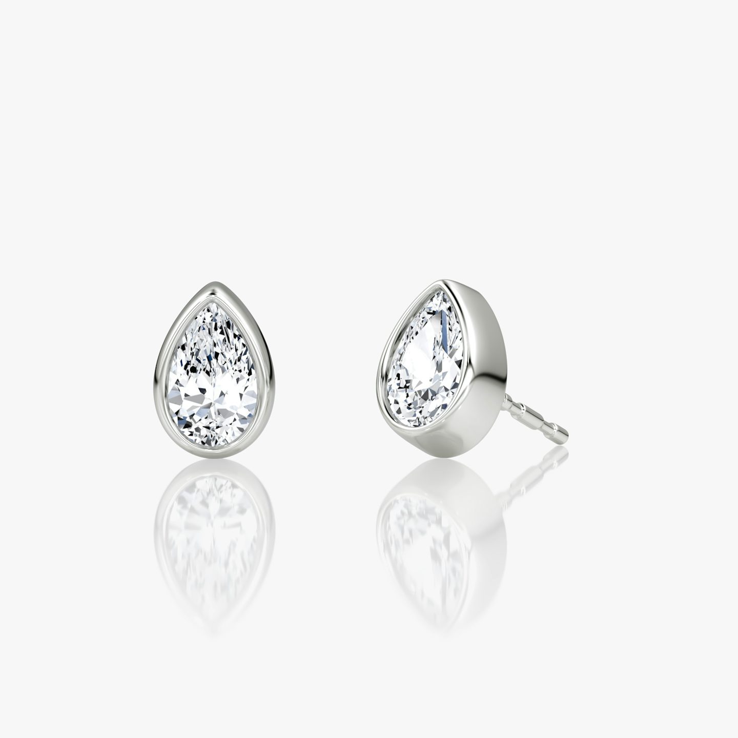 Bezel Solitaire Stud | Pear | 14k | White Gold | caratWeight: 0.25ct