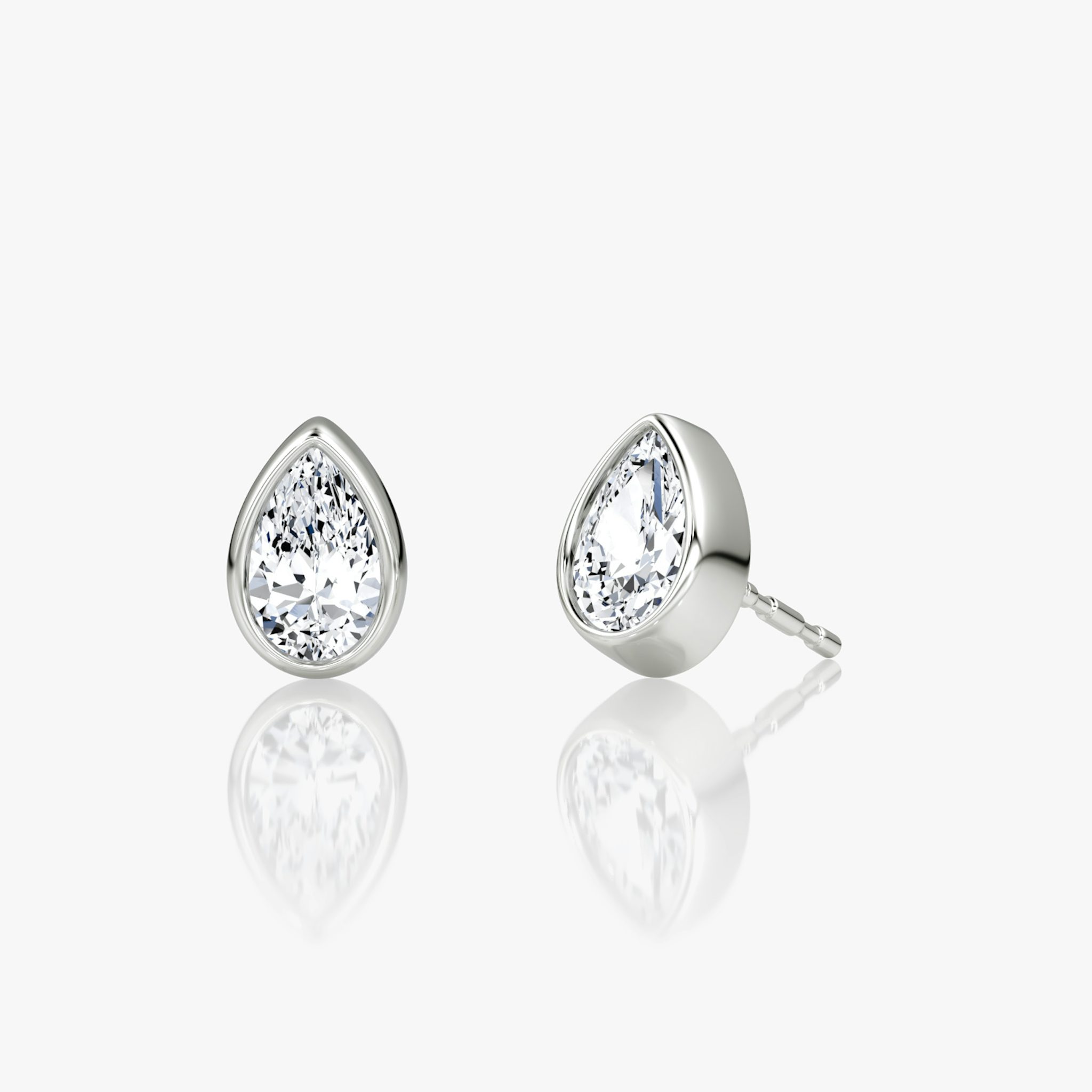 Bezel Solitaire Stud | Pear | 14k | White Gold | caratWeight: 0.25ct