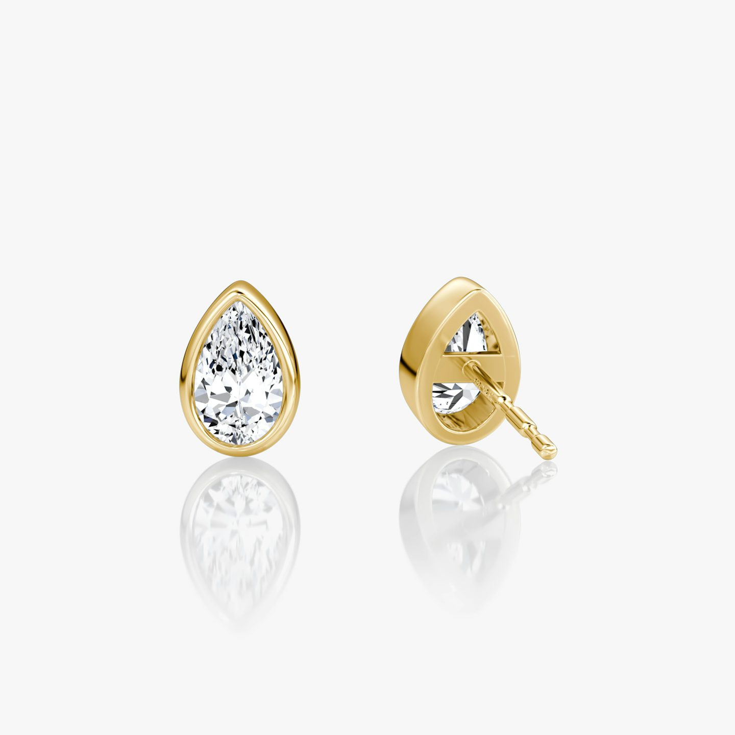 Bezel Solitaire Stud | Pear | 14k | Yellow Gold | caratWeight: 0.25ct