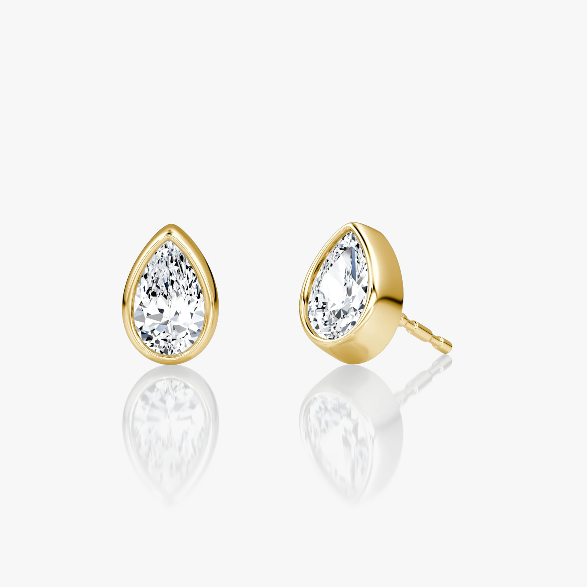 Bezel Solitaire Stud | Pear | 14k | Yellow Gold | caratWeight: 0.25ct