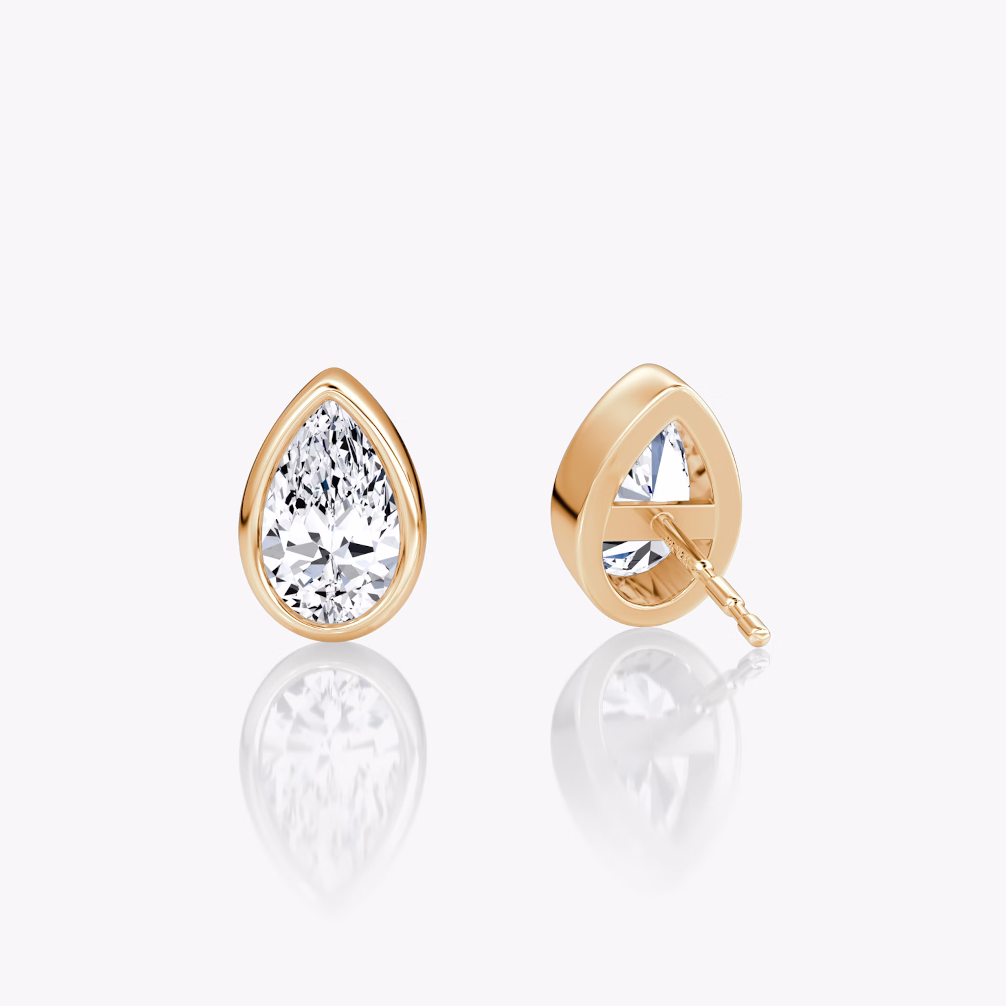 Bezel Solitaire Stud | Pear | 14k | Rose Gold | caratWeight: 0.50ct
