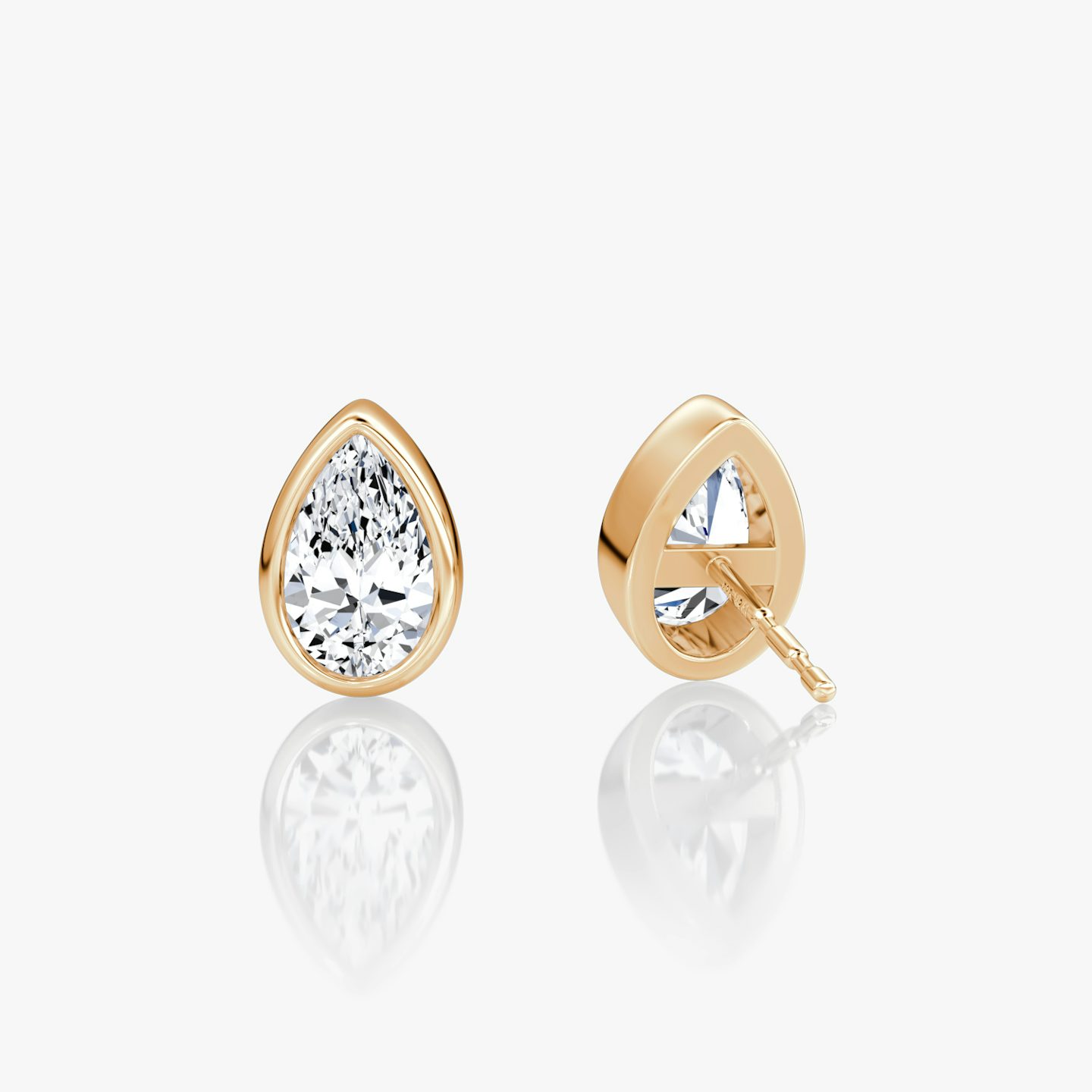 Bezel Solitaire Stud | Pear | 14k | Rose Gold | caratWeight: 0.50ct
