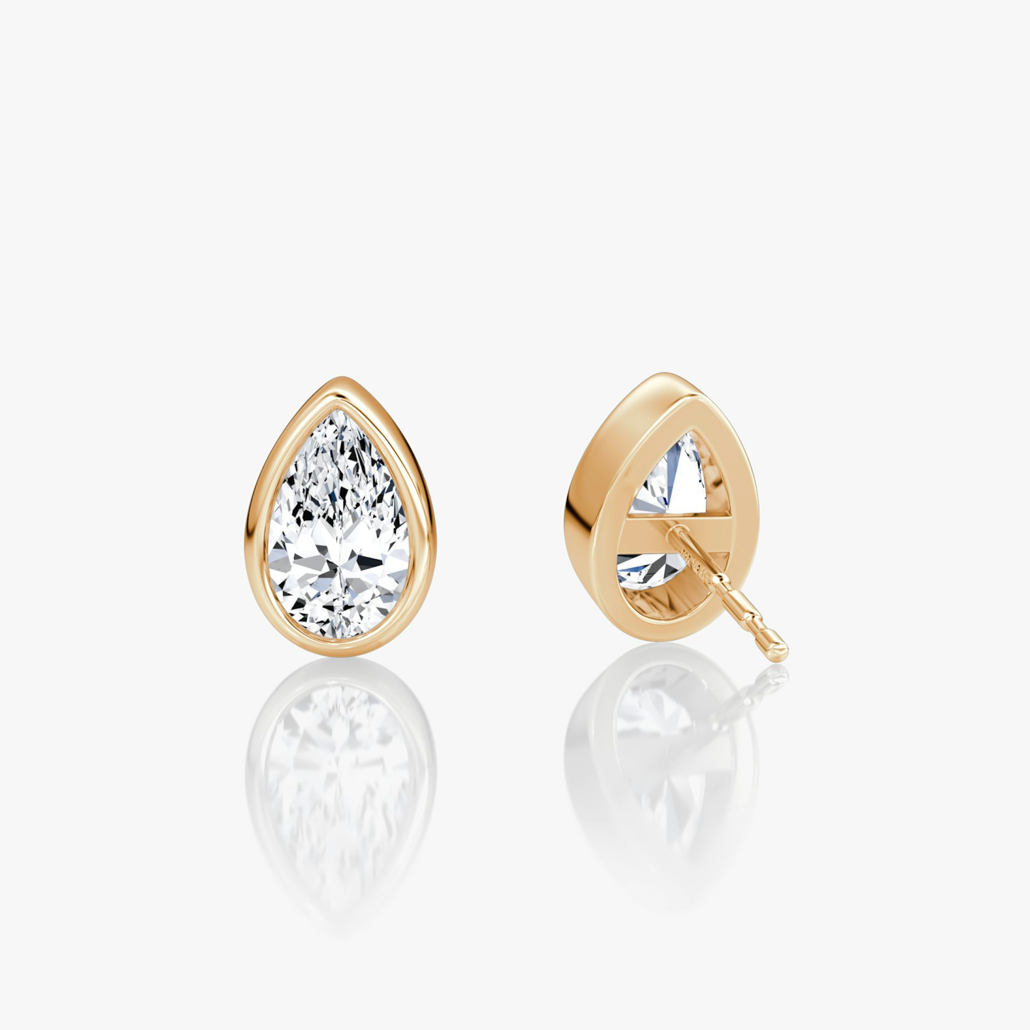 Bezel Solitaire Stud | Pear | 14k | Rose Gold | caratWeight: 0.50ct