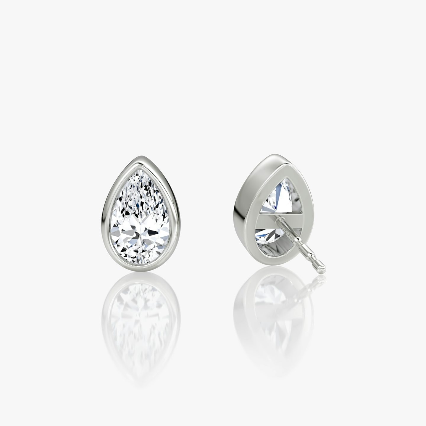 Bezel Solitaire Stud | Pear | 14k | White Gold | caratWeight: 0.50ct