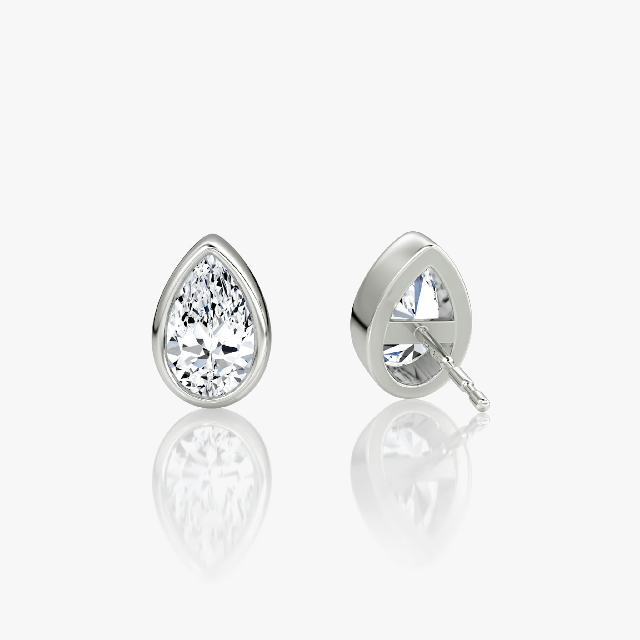 Bezel Solitaire Stud | Pear | 14k | White Gold | caratWeight: 0.50ct