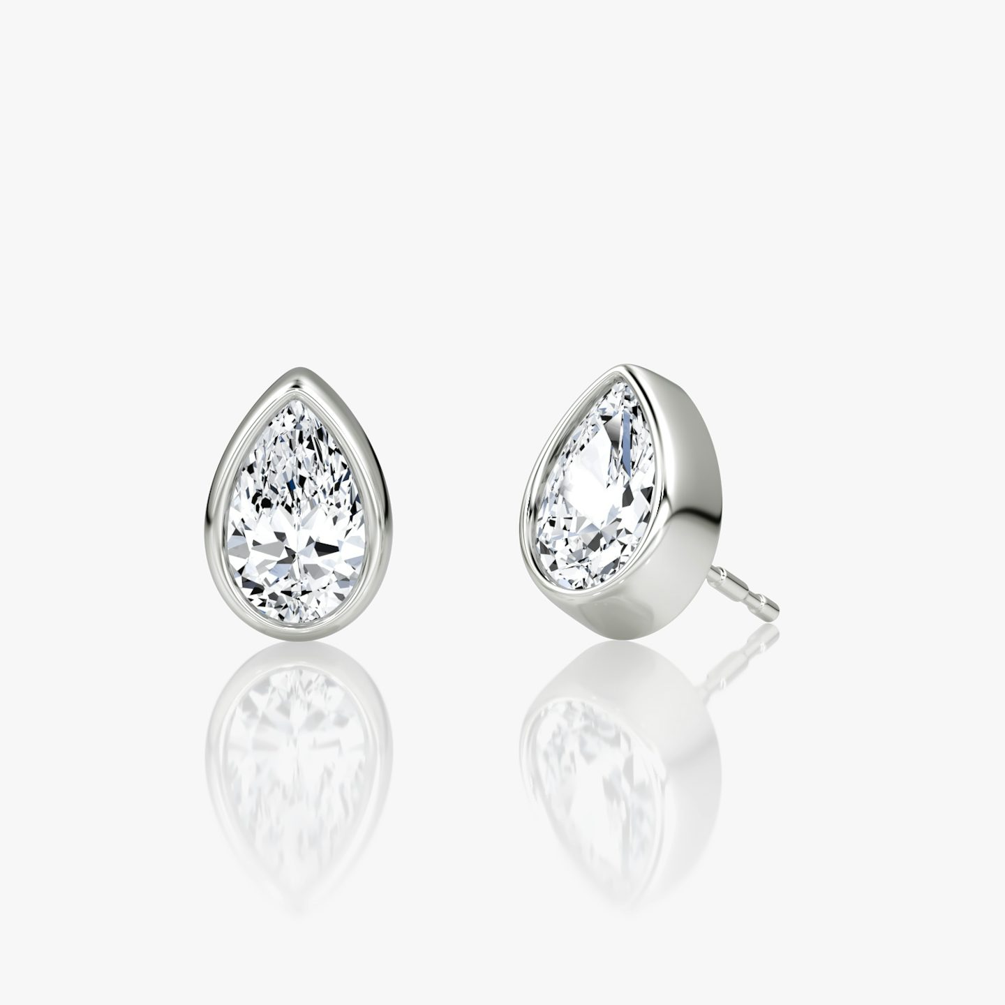 Bezel Solitaire Stud | Pear | 14k | White Gold | caratWeight: 0.50ct