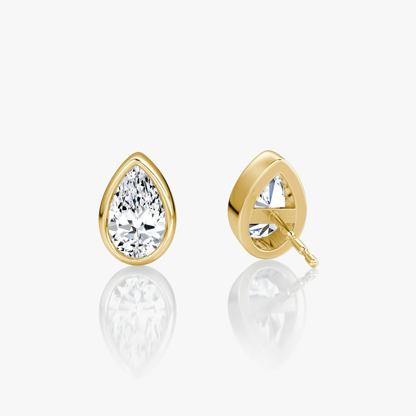 Bezel Solitaire Stud | Pear | 14k | Yellow Gold | caratWeight: 0.50ct