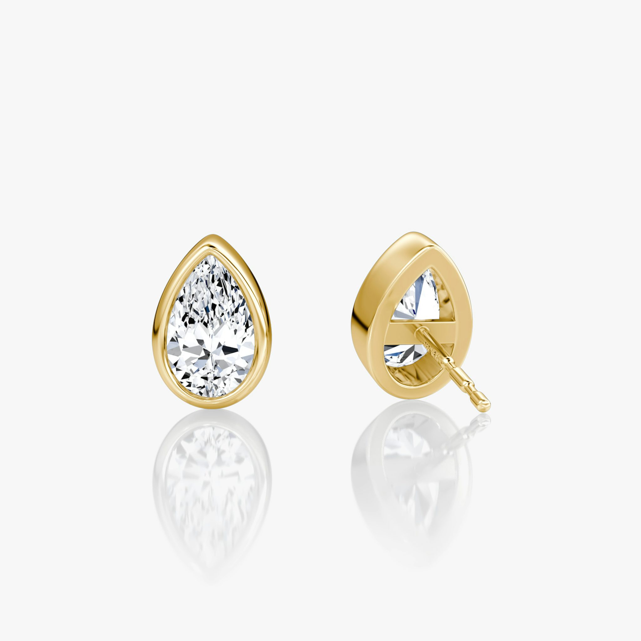 Bezel Solitaire Stud | Pear | 14k | Yellow Gold | caratWeight: 0.50ct