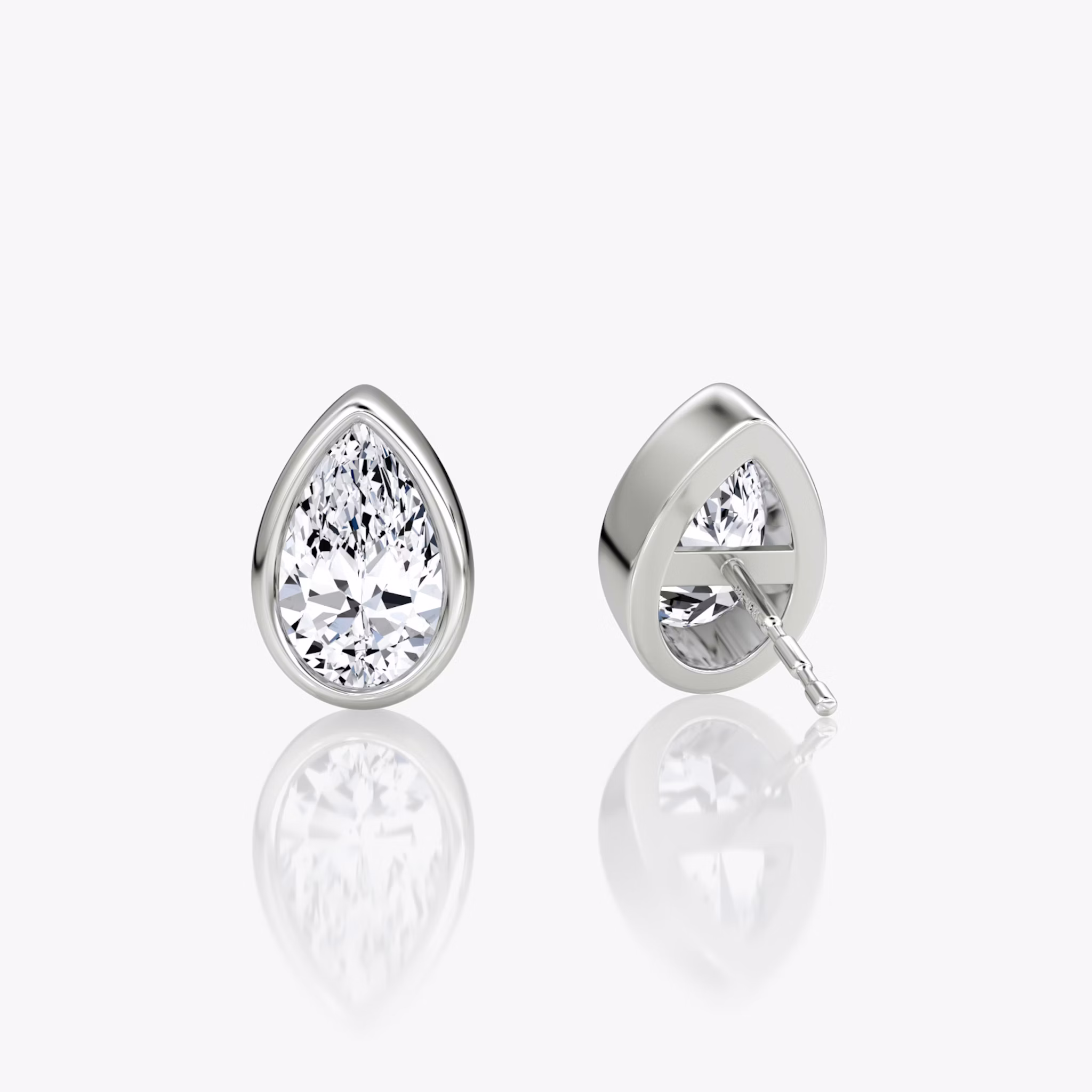 Bezel Solitaire Stud | Pear | 14k | White Gold | caratWeight: 0.75ct