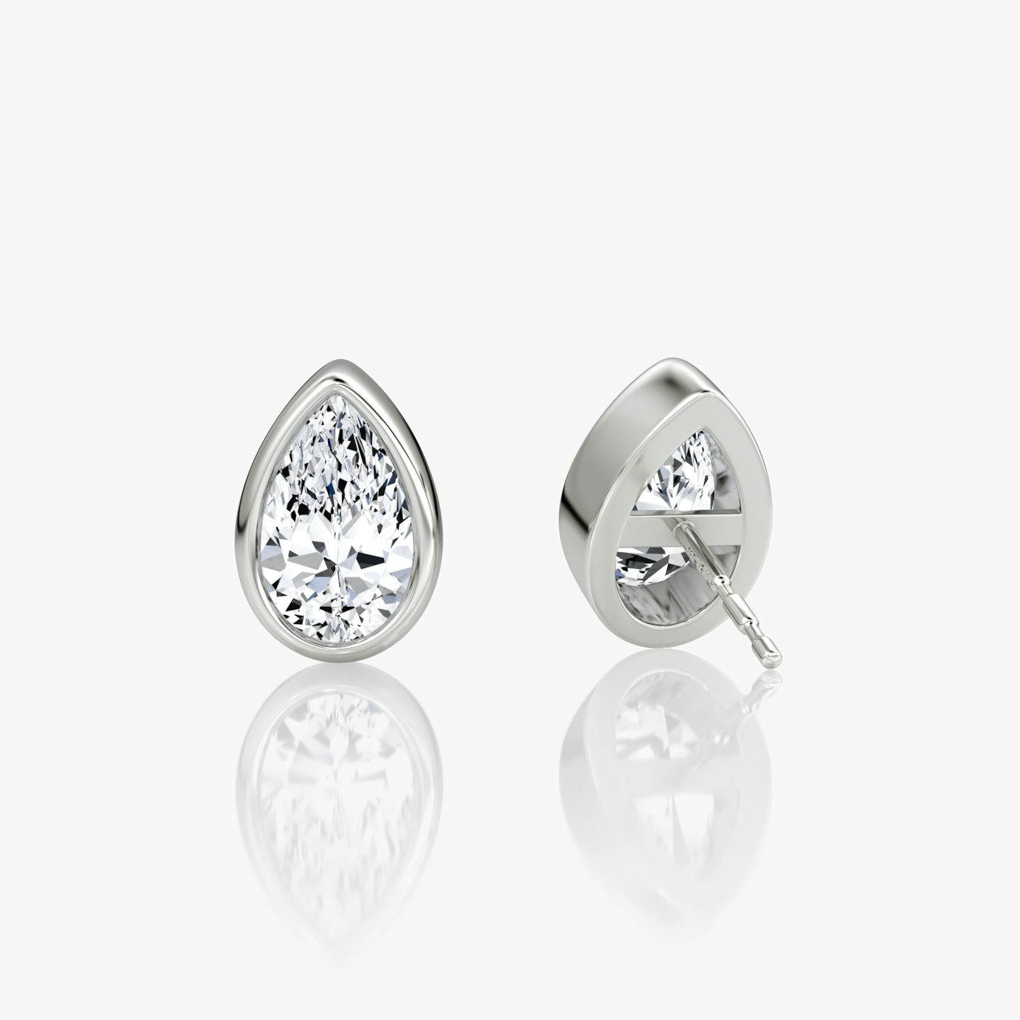 Bezel Solitaire Stud | Pear | 14k | White Gold | caratWeight: 0.75ct