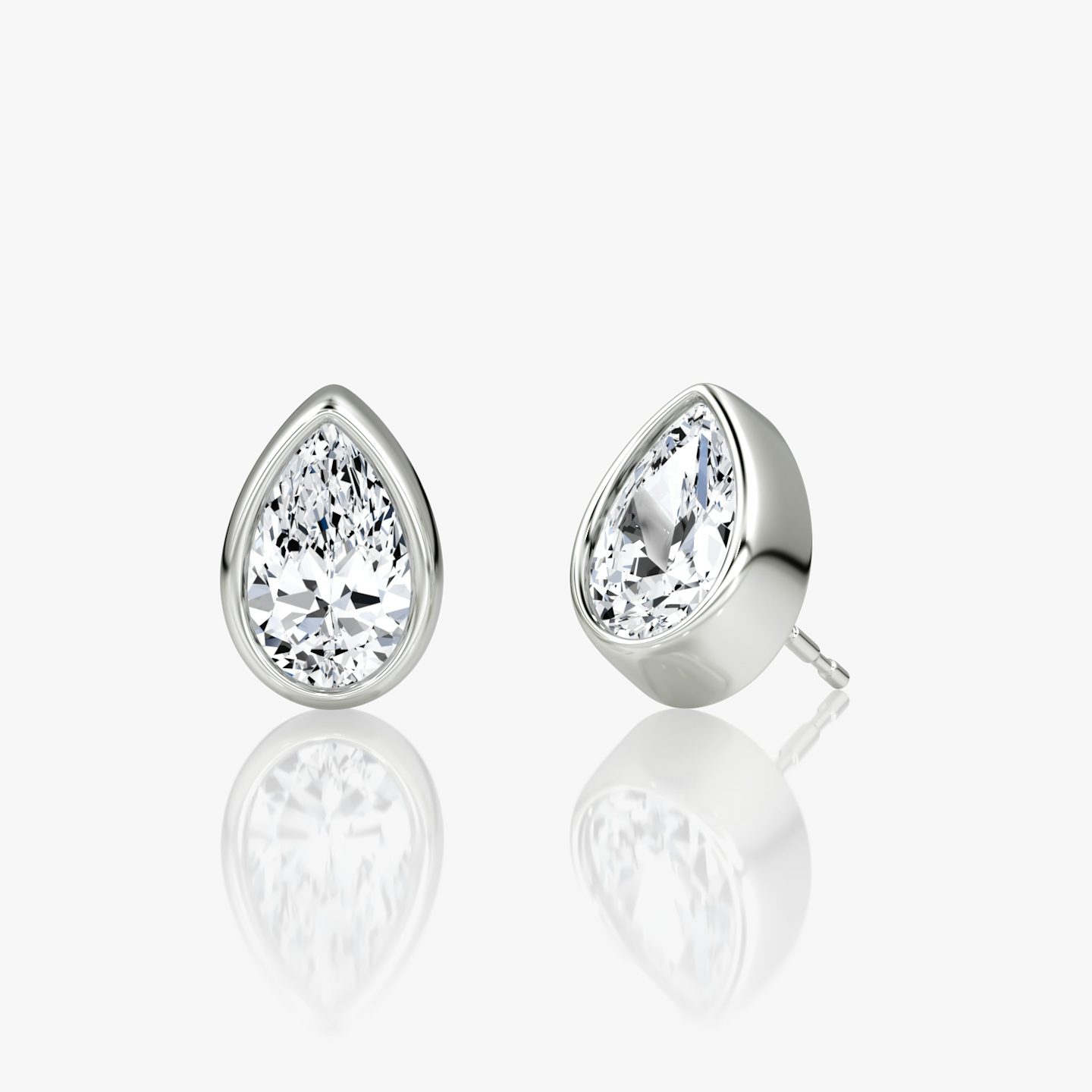 Bezel Solitaire Stud | Pear | 14k | White Gold | caratWeight: 0.75ct