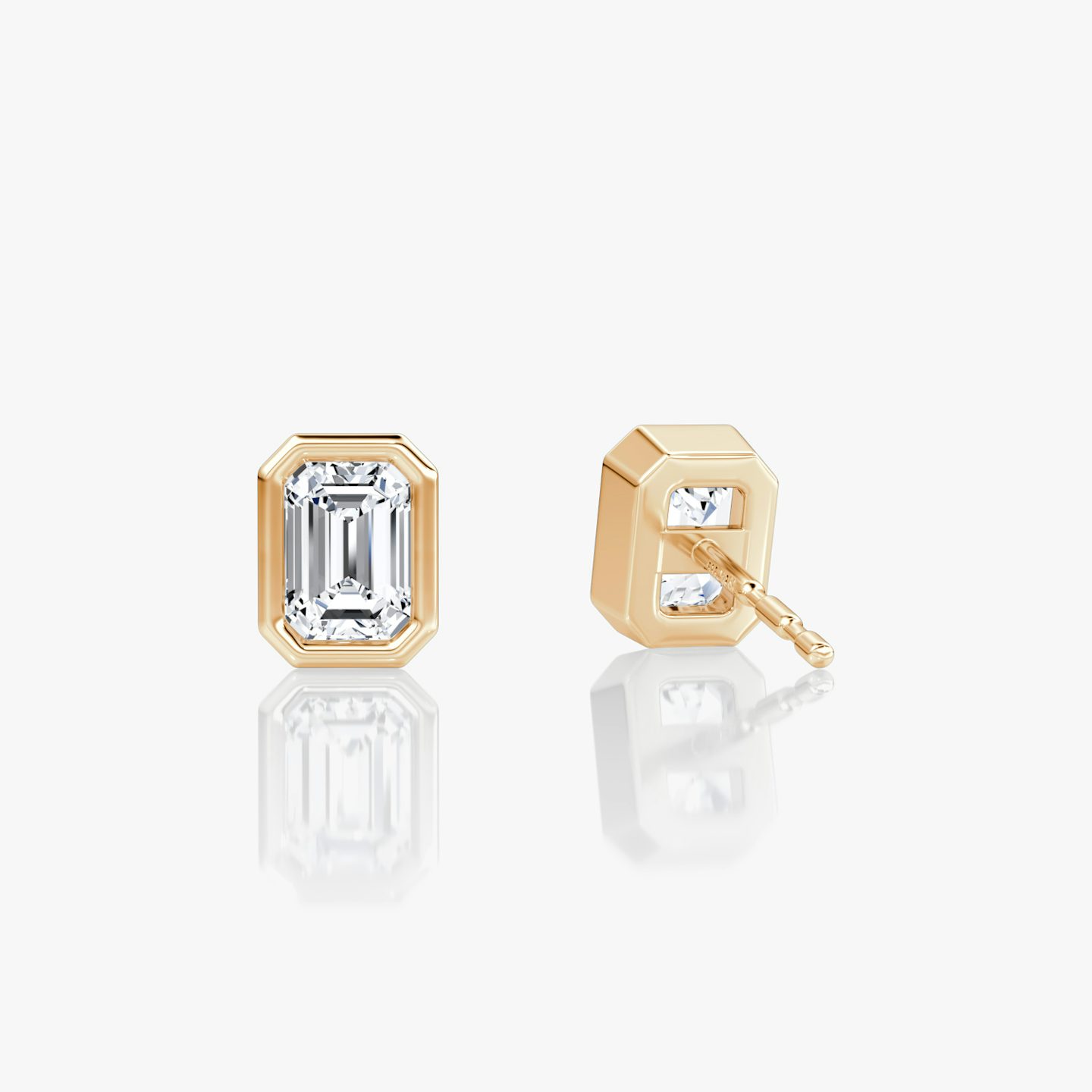 Bezel Solitaire Stud | Emerald | 14k | Rose Gold | caratWeight: 0.25ct