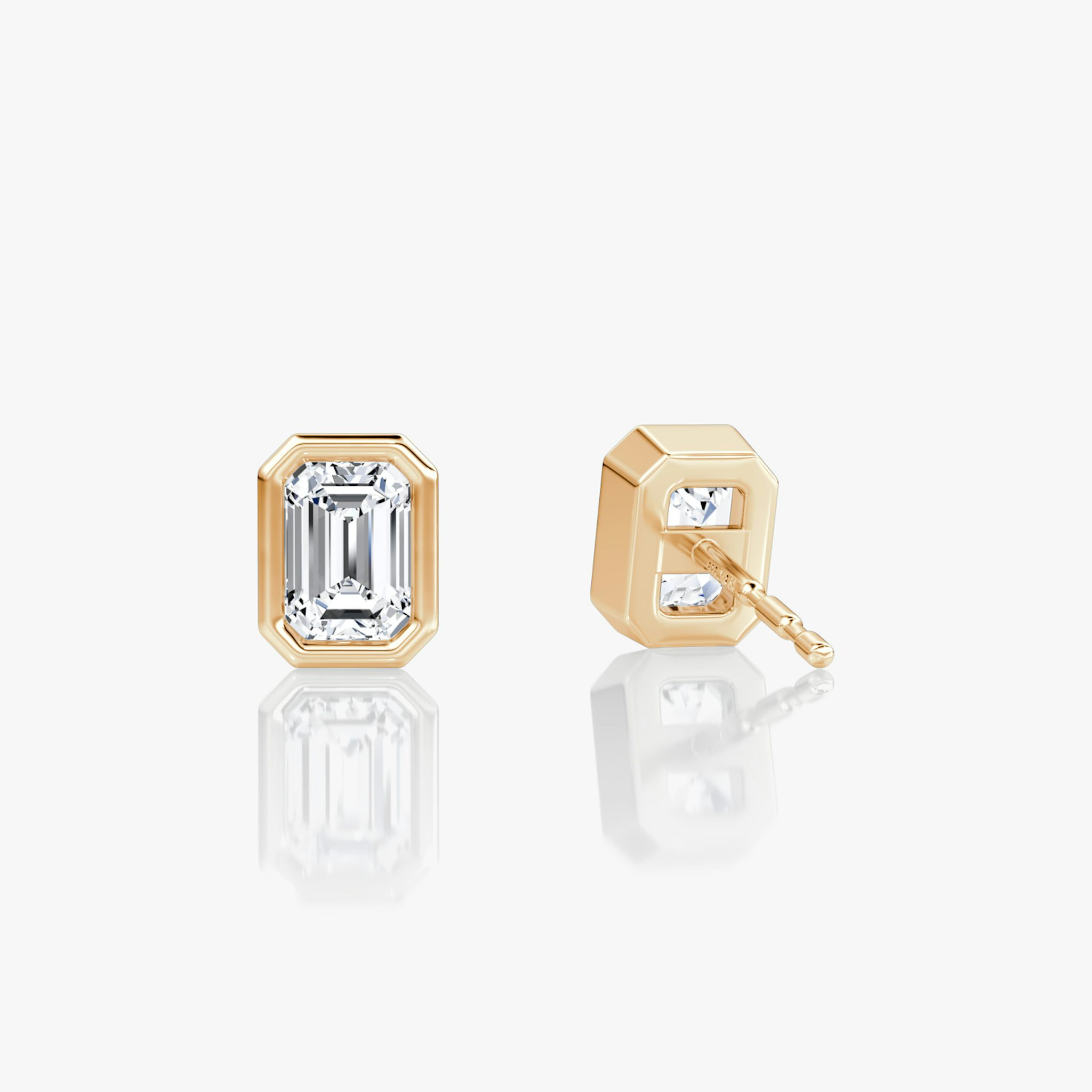 Bezel Solitaire Stud | Emerald | 14k | Rose Gold | caratWeight: 0.25ct