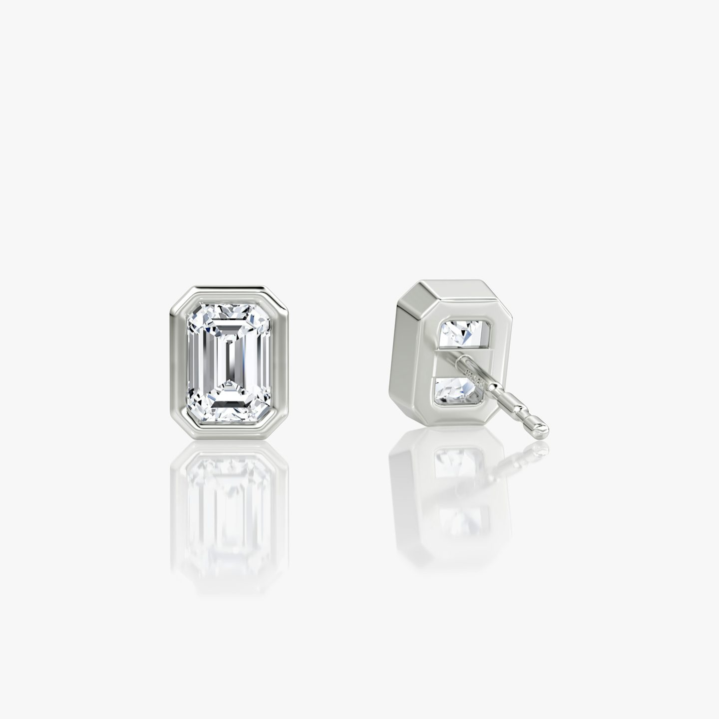 Bezel Solitaire Stud | Emerald | 14k | White Gold | caratWeight: 0.25ct