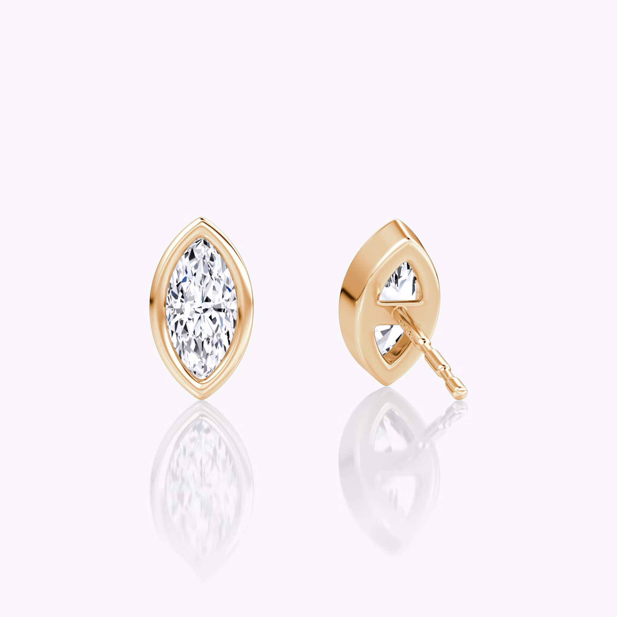 Bezel Solitaire Stud | Marquise | 14k | Rose Gold | caratWeight: 0.25ct