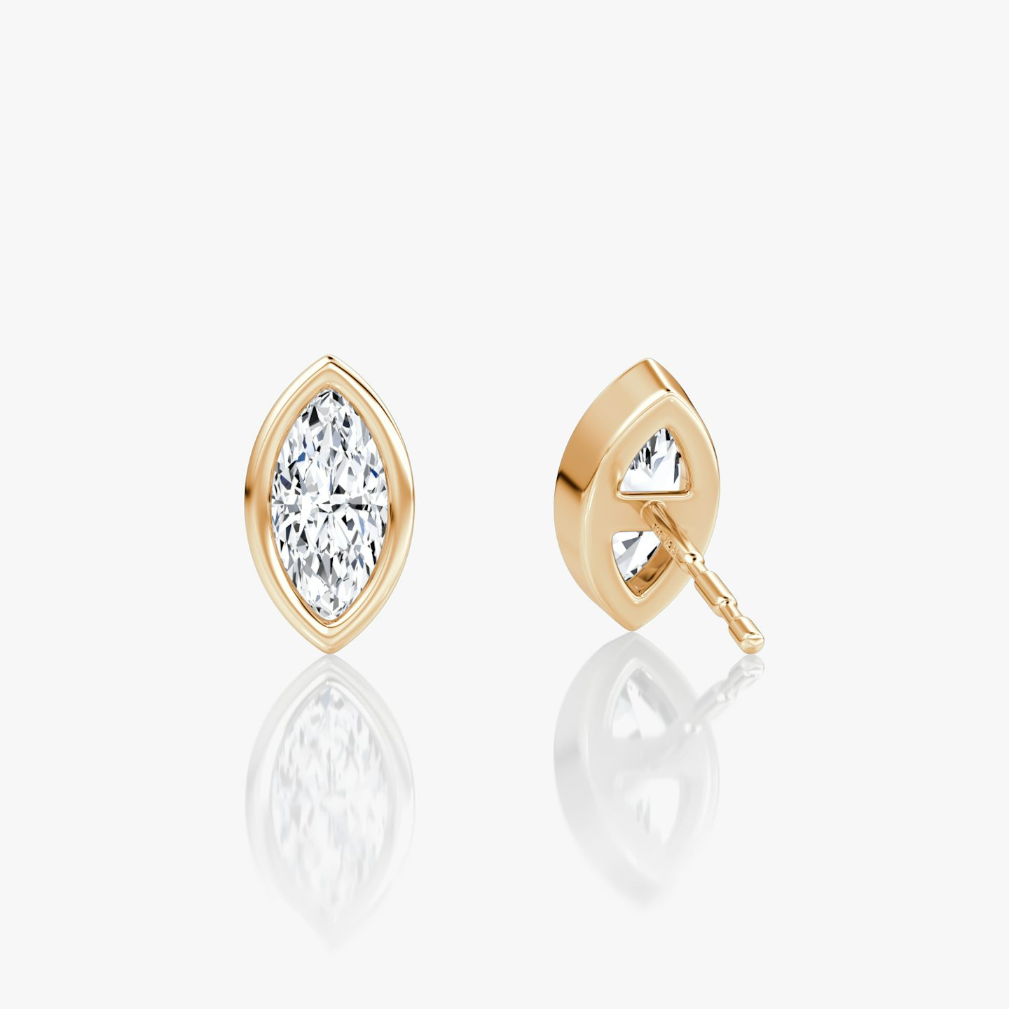 Bezel Solitaire Stud | Marquise | 14k | Rose Gold | caratWeight: 0.25ct