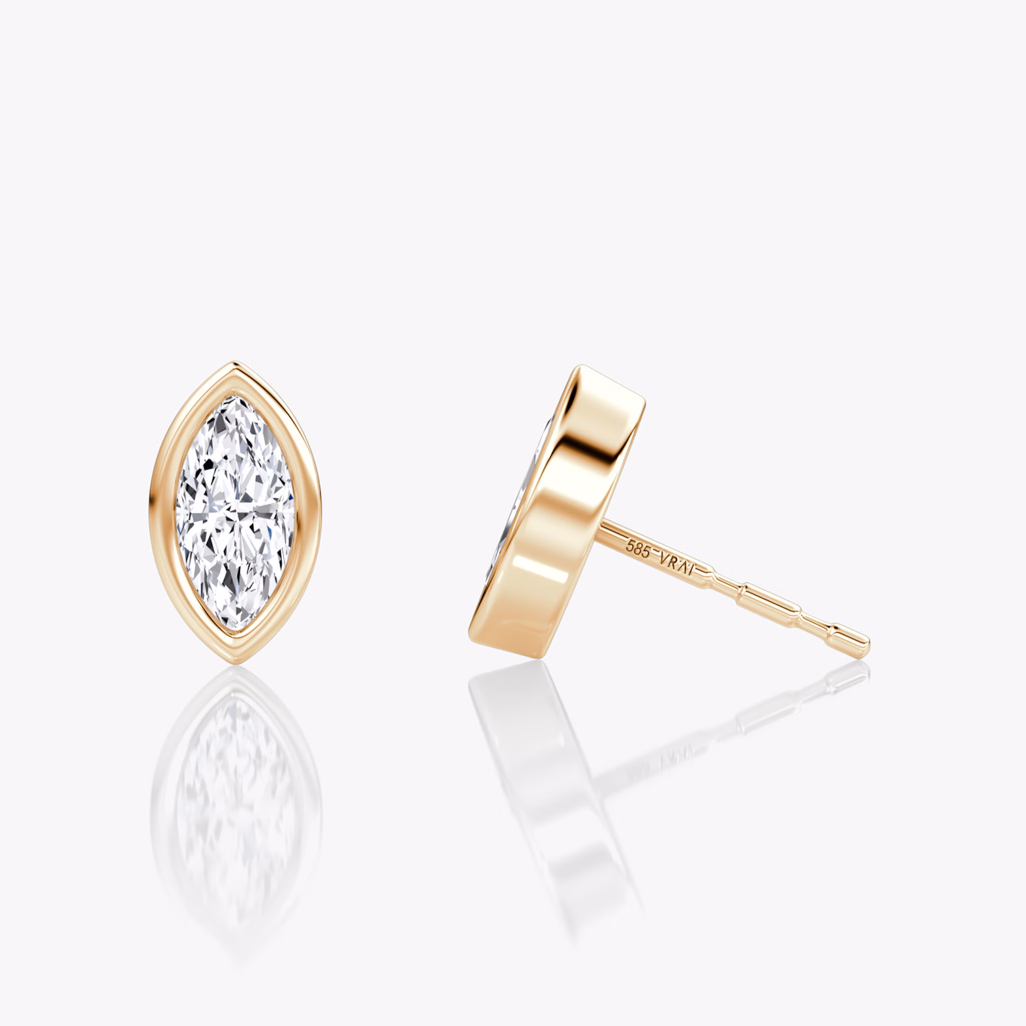 Bezel Solitaire Stud | Marquise | 14k | Rose Gold | caratWeight: 0.25ct