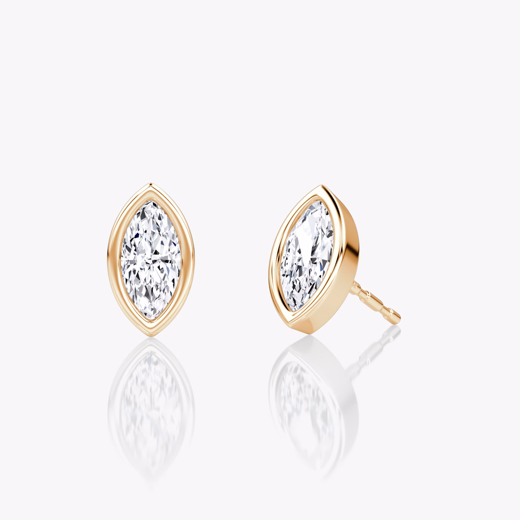 Bezel Solitaire Stud | Marquise | 14k | Rose Gold | caratWeight: 0.25ct