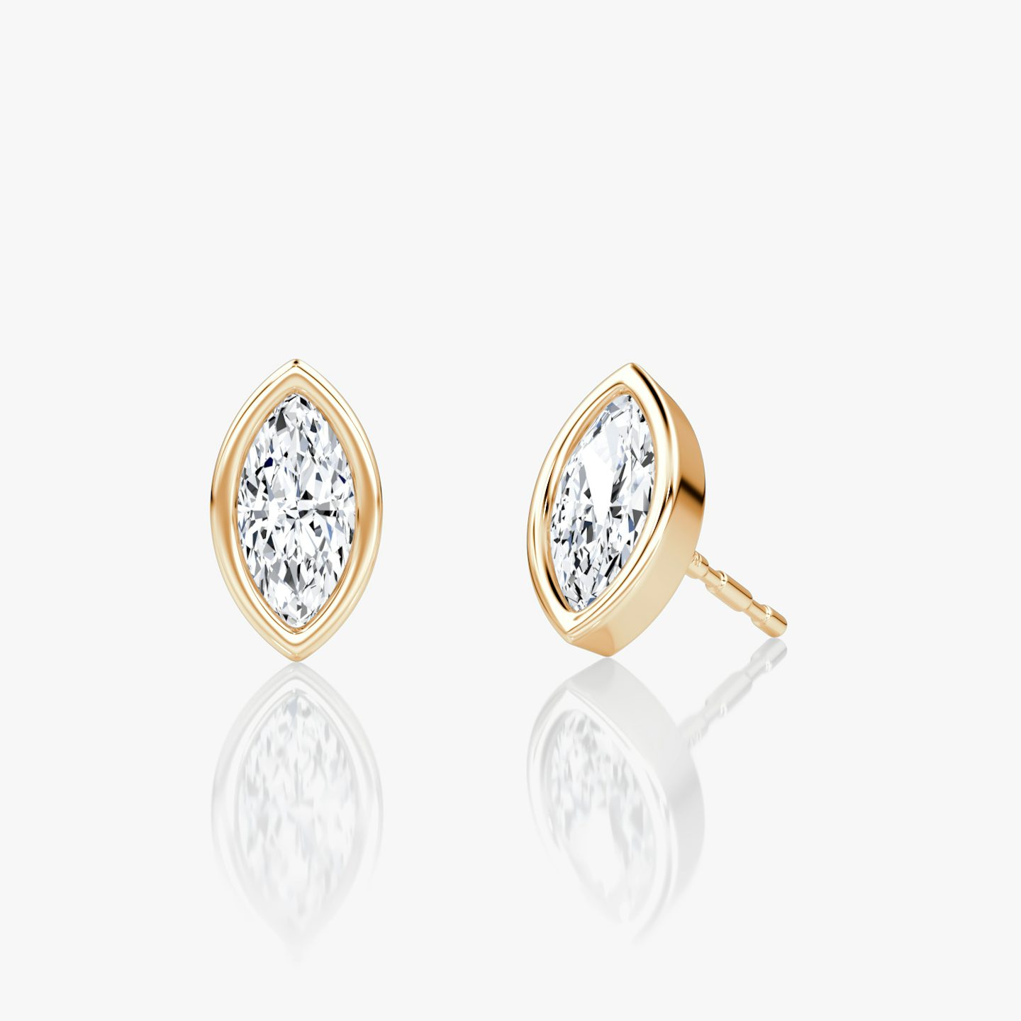 Bezel Solitaire Stud | Marquise | 14k | Rose Gold | caratWeight: 0.25ct