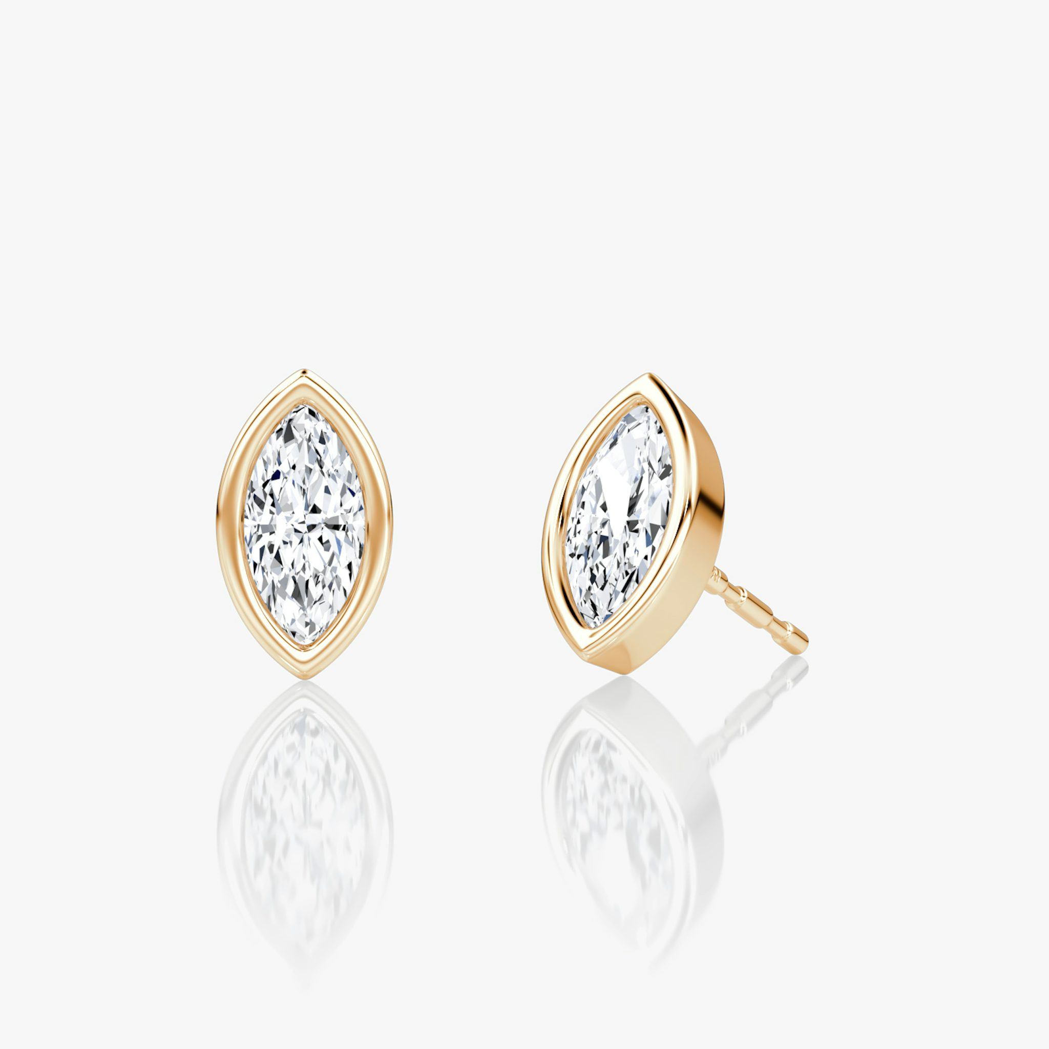 Bezel Solitaire Stud | Marquise | 14k | Rose Gold | caratWeight: 0.25ct