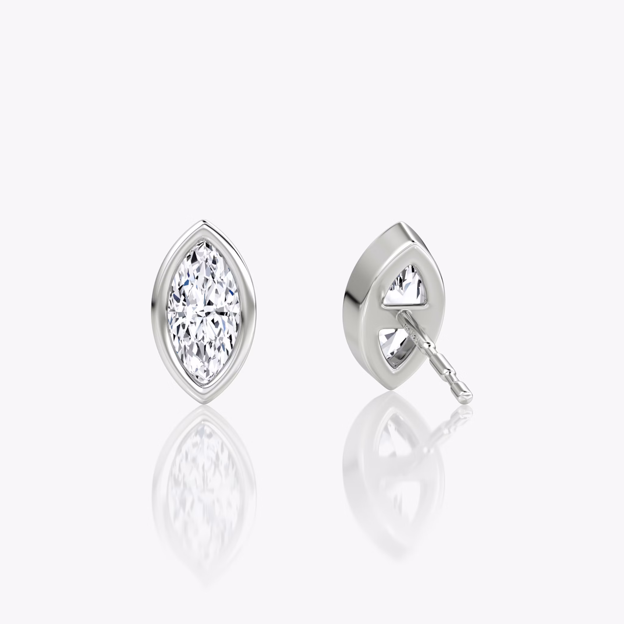 Bezel Solitaire Stud | Marquise | 14k | White Gold | caratWeight: 0.25ct