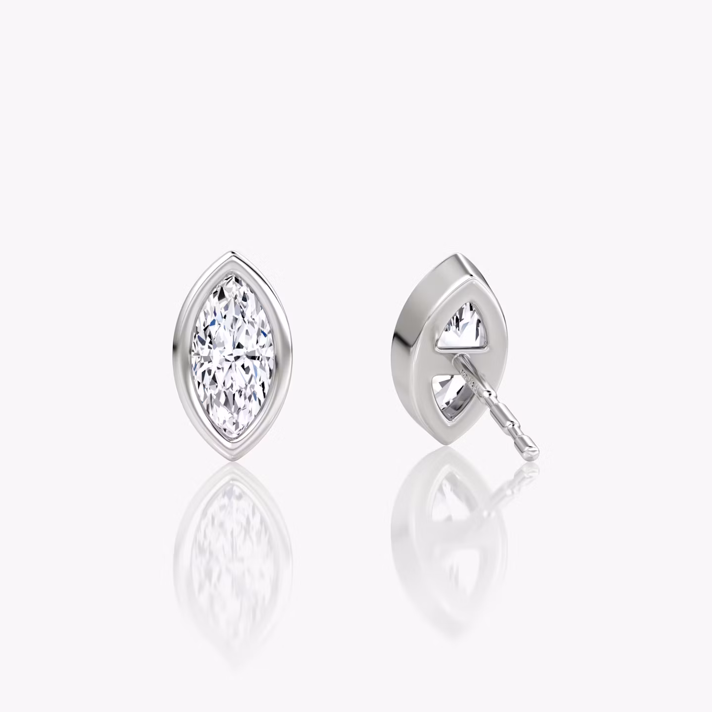 Bezel Solitaire Stud | Marquise | 14k | White Gold | caratWeight: 0.25ct