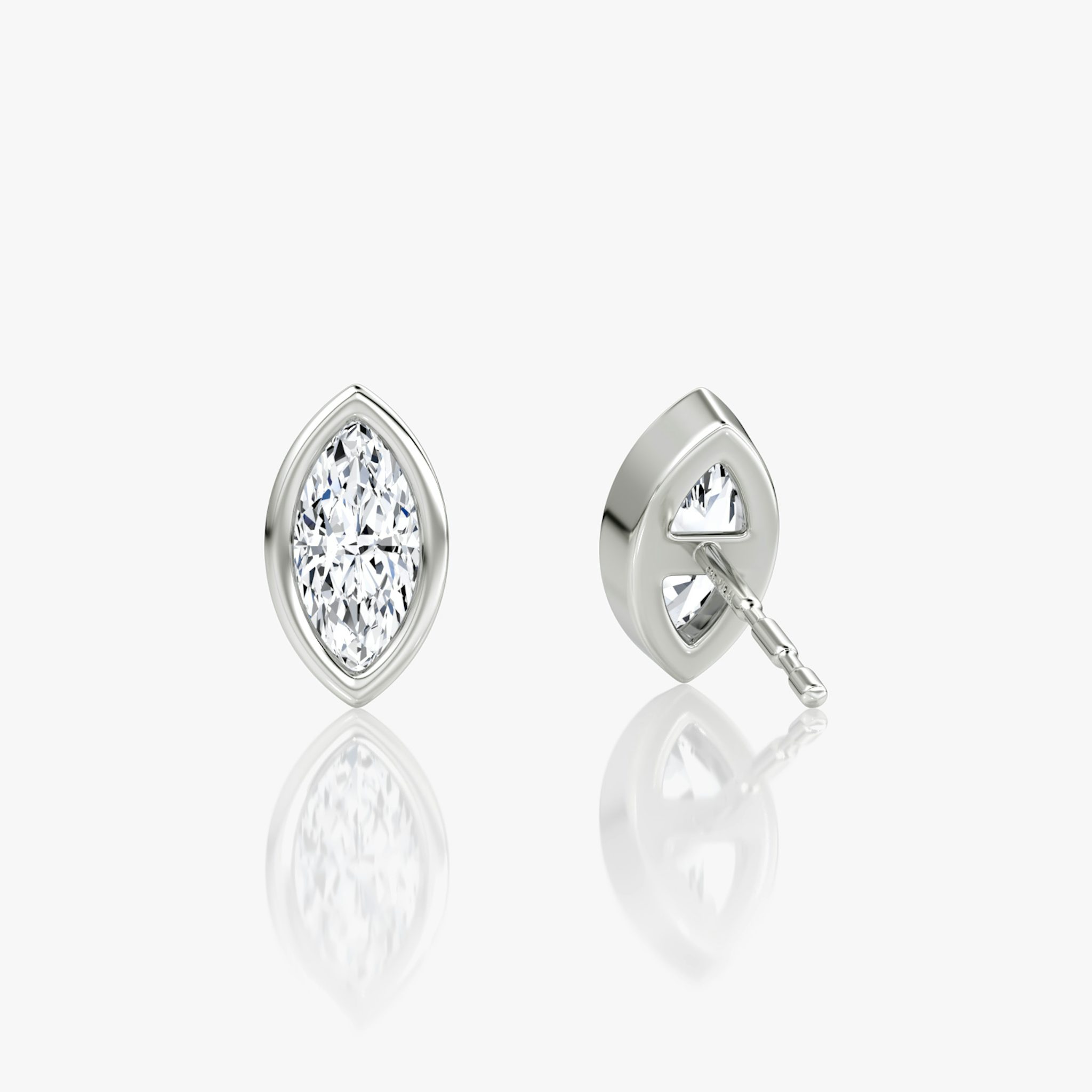 Bezel Solitaire Stud | Marquise | 14k | White Gold | caratWeight: 0.25ct